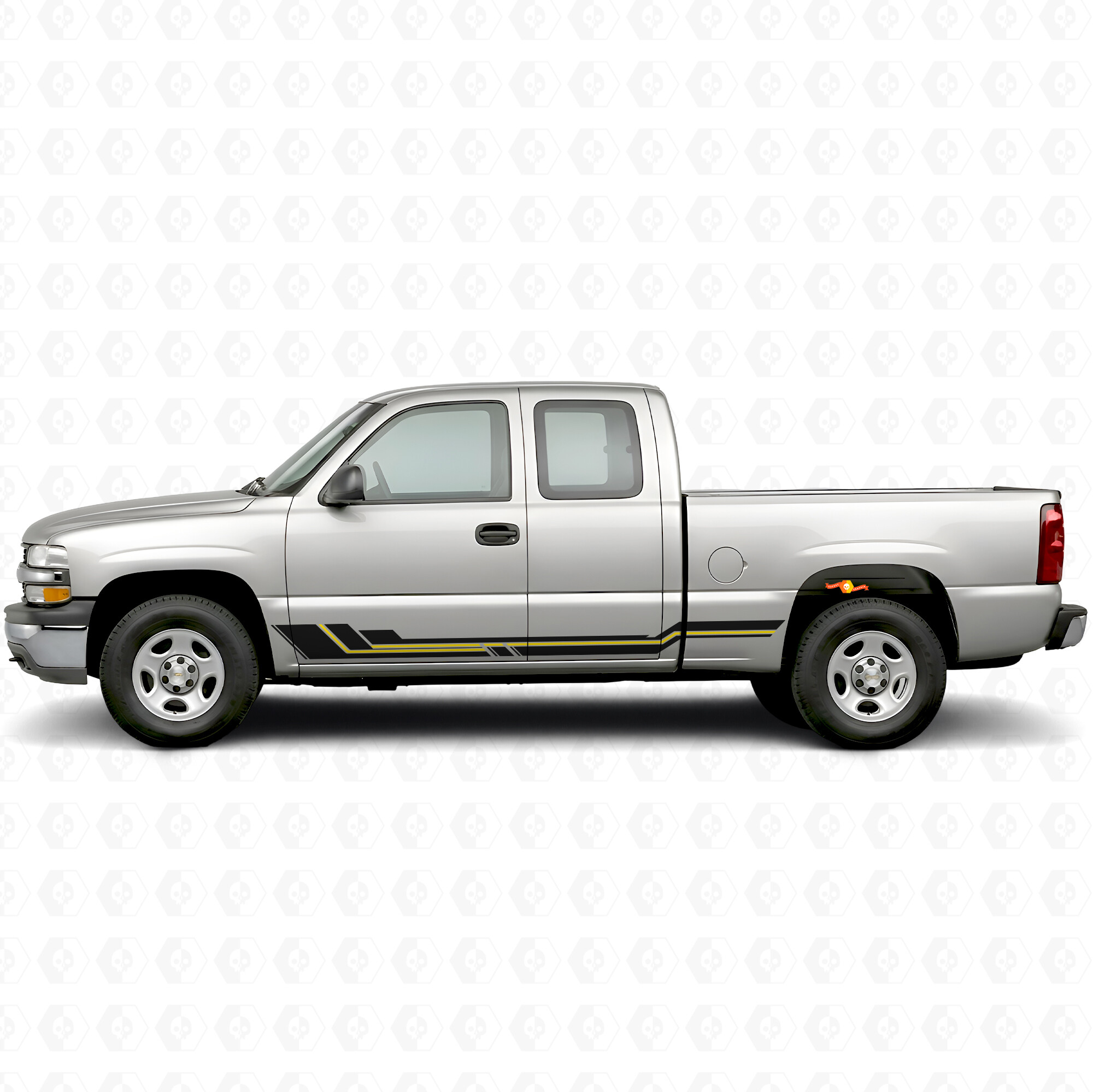 Parallel Accent Door & Rocker Panel Vinyl Stripes for Chevrolet Silverado 1500 GMT800 1999-2007