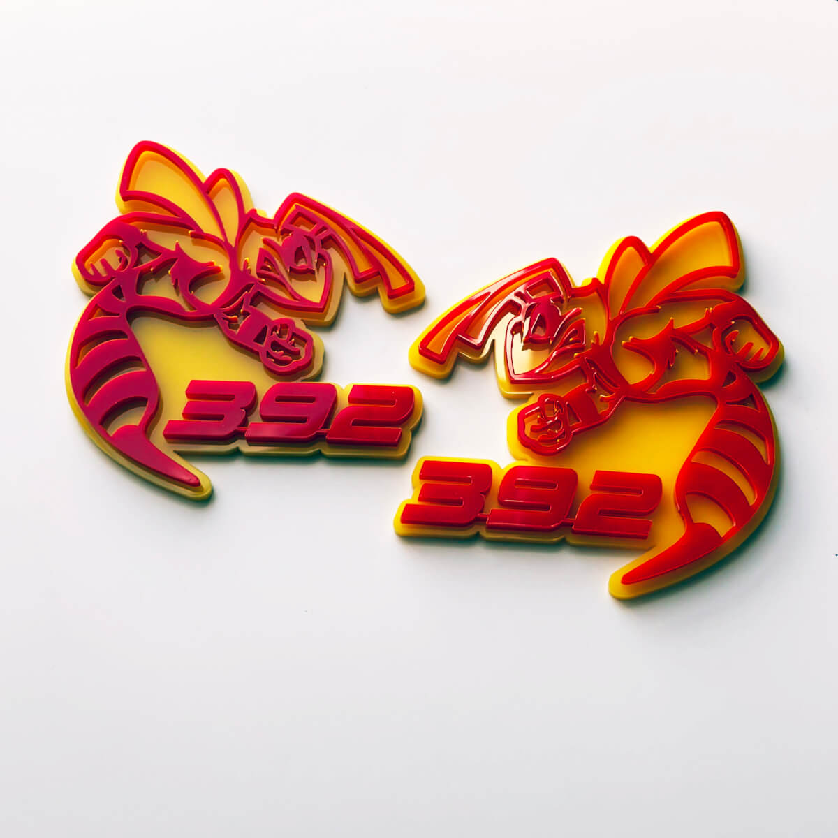 Hornet Bee 392 3D Badge Yellow vs Red Fender Badges Emblem
