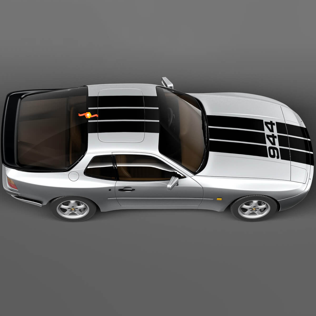 Porsche 944 Turbo Three Stripes Hood Roof Kit - Custom Vinyl Decal Graphics
