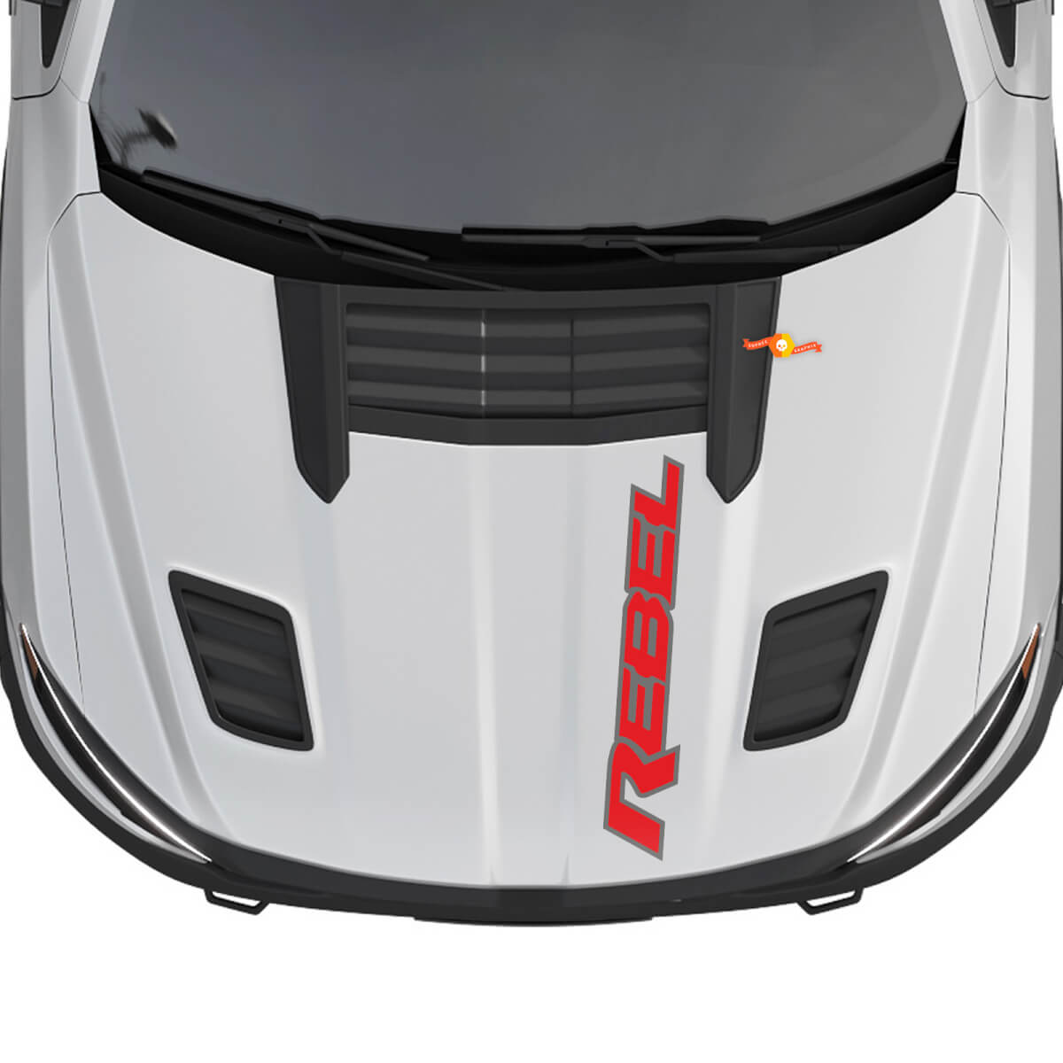 Dodge Ram 1500 Rebel Hood Logo Vinyl Decal Graphic Sticker 2 Colors
