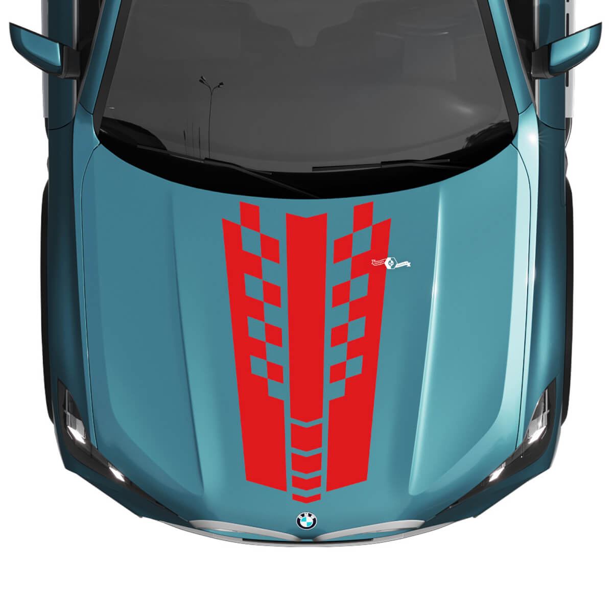 BMW X5 G05 Hood Checkered Stripe Decal - Vinyl M Performance

