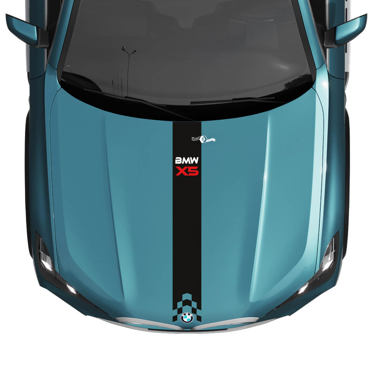 BMW X5 G05 Hood Central Gradient Stripe Decal Vinyl Sticker 2
