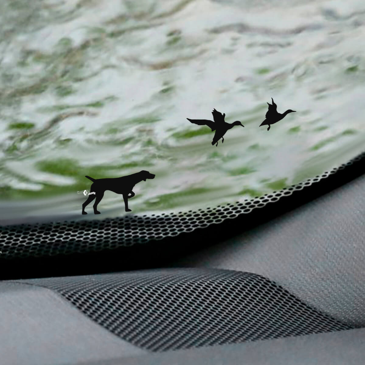 Hunting Dog and Ducks Windshield Corner Easter Egg Vinyl Decals