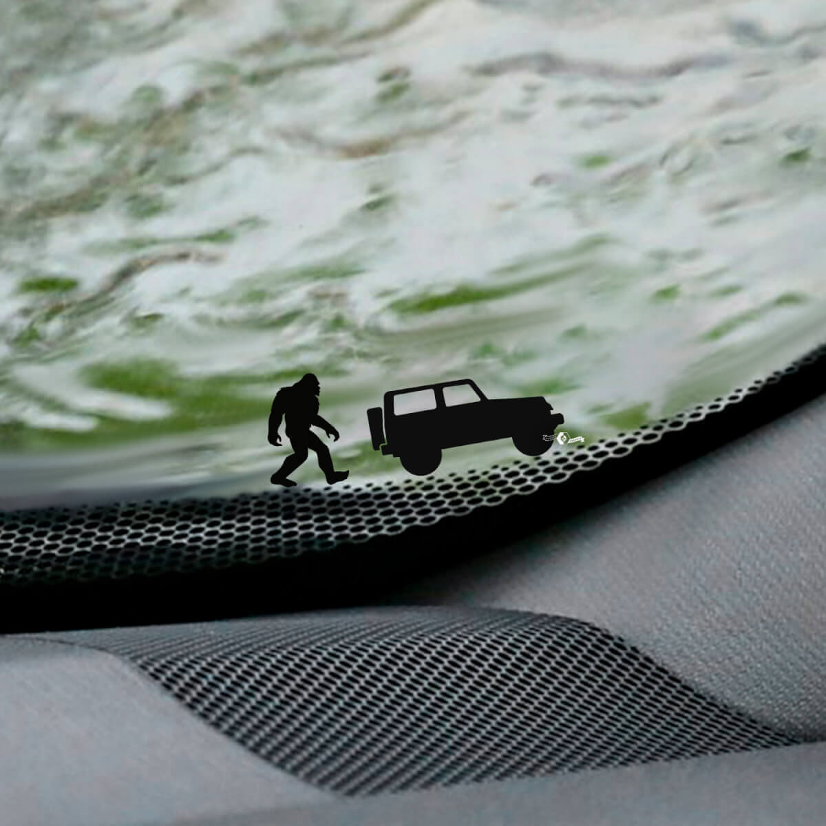 Yeti Bigfoot Windshield Easter Egg Corner Vinyl Decal Set for Jeep Wrangler 