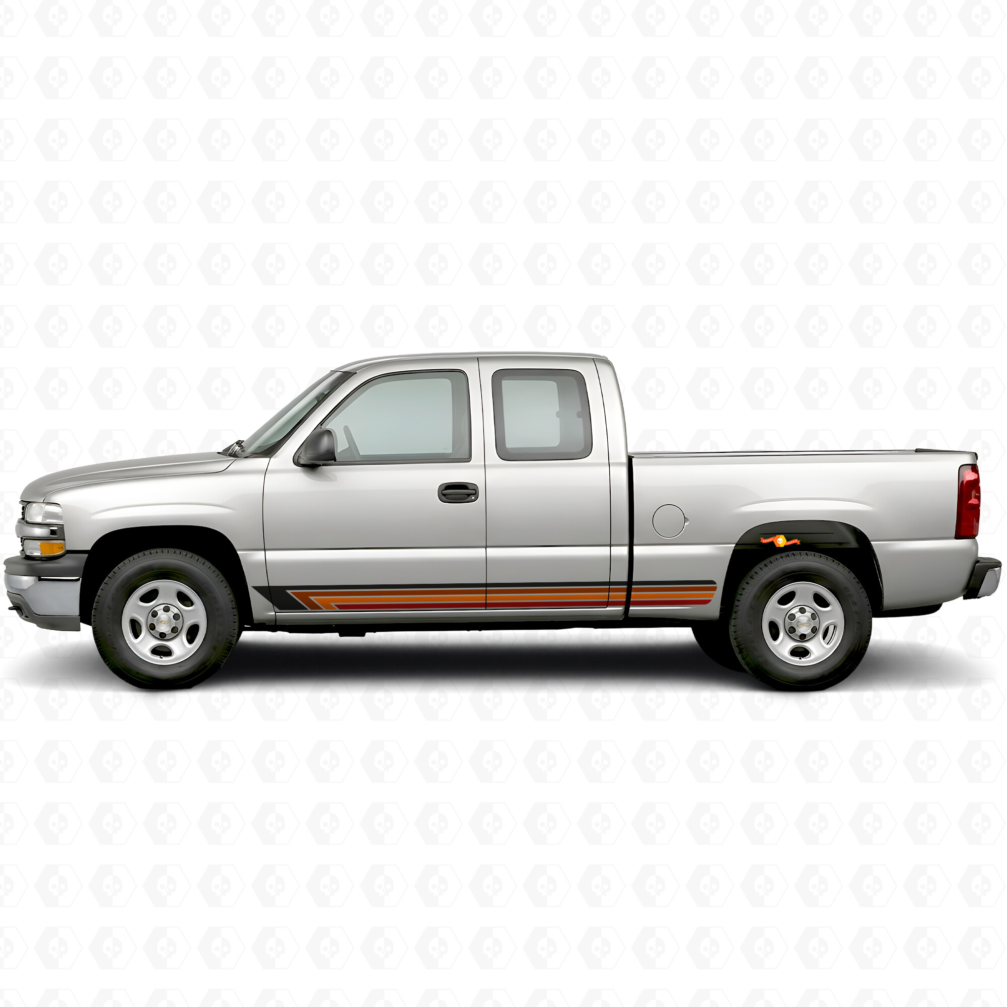 Vintage Band Door & Rocker Panel Vinyl Stripes for Chevrolet Silverado 1500 GMT800 1999-2007