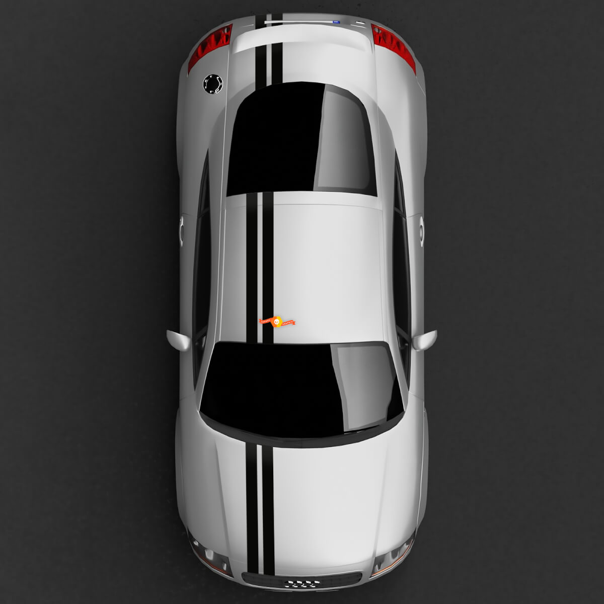 Audi TT Double Stripes Racing Hood Roof Trunk Decal Logo Stickers
