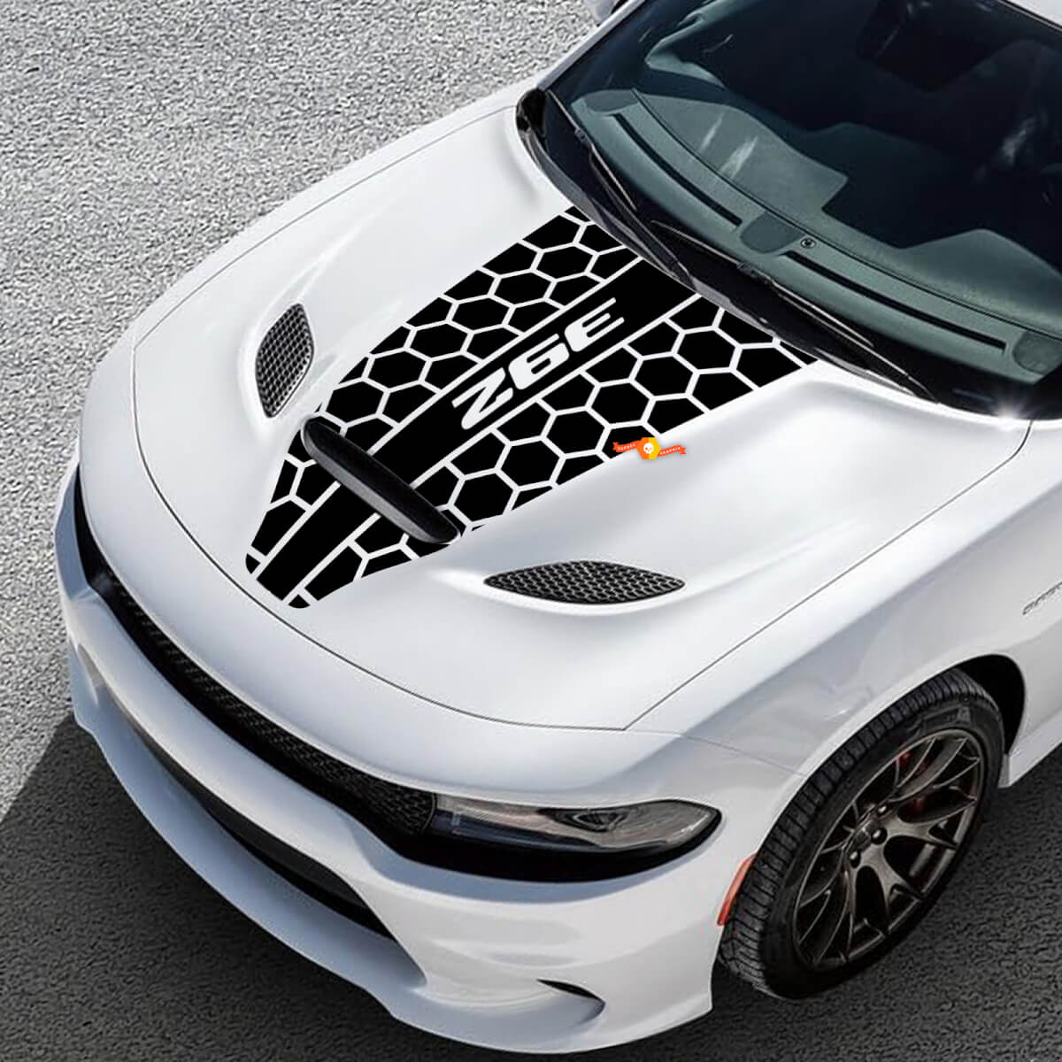 Hood Dodge 392 Honeycomb Challenger or Charger Hemi Vinyl Racing Decal Sticker
