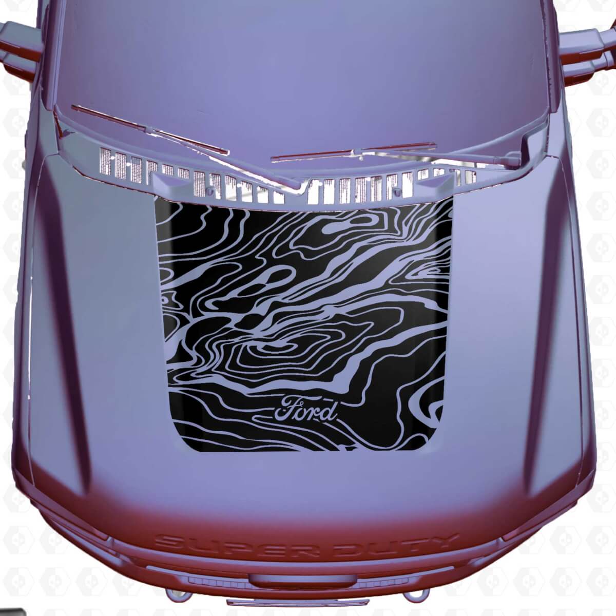 Hood Ford F250 Super Duty Topographic Map Topo Decals Stickers Graphics Vinyl
