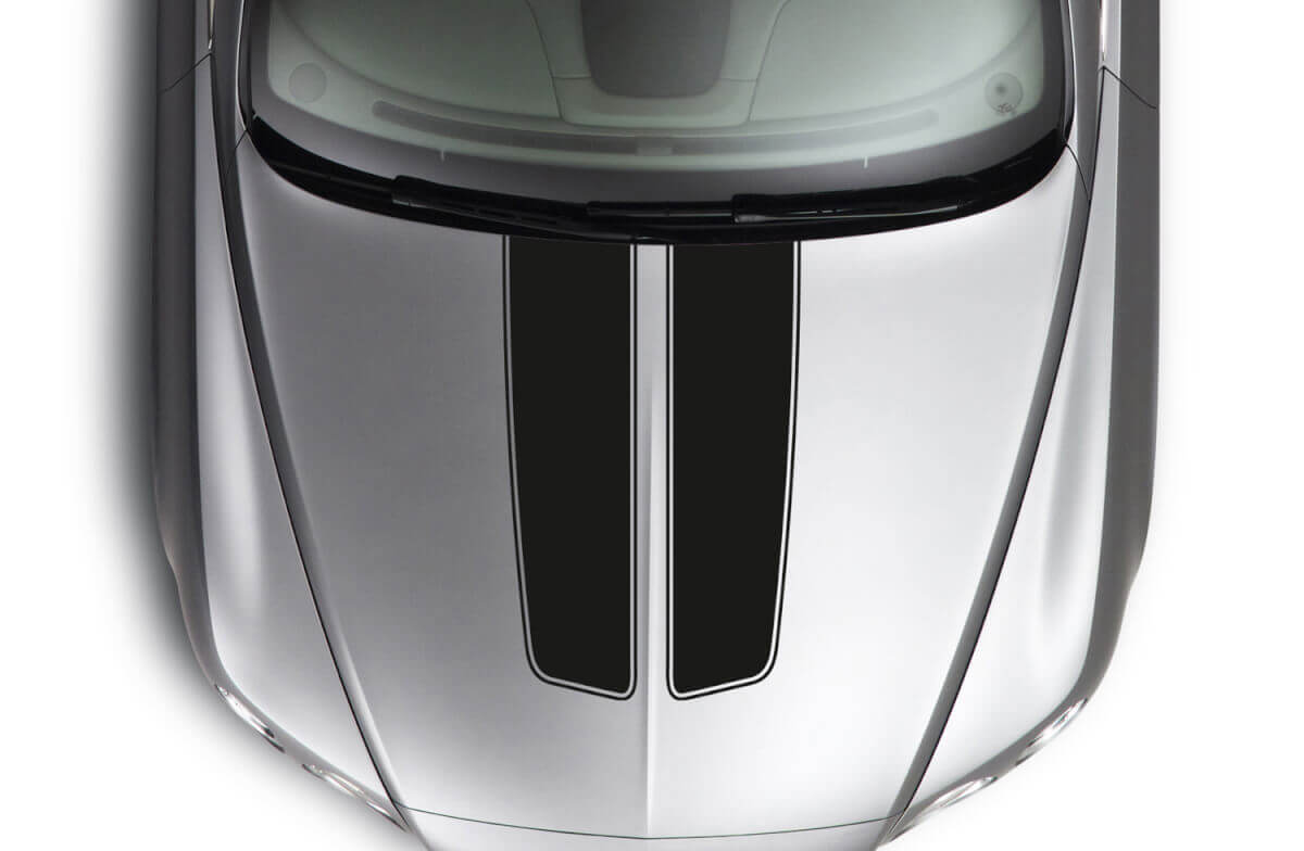 Dual Pair Stripes Racing Race Rally Hot Rod Car Truck Hood Vinyl Sticker Decal