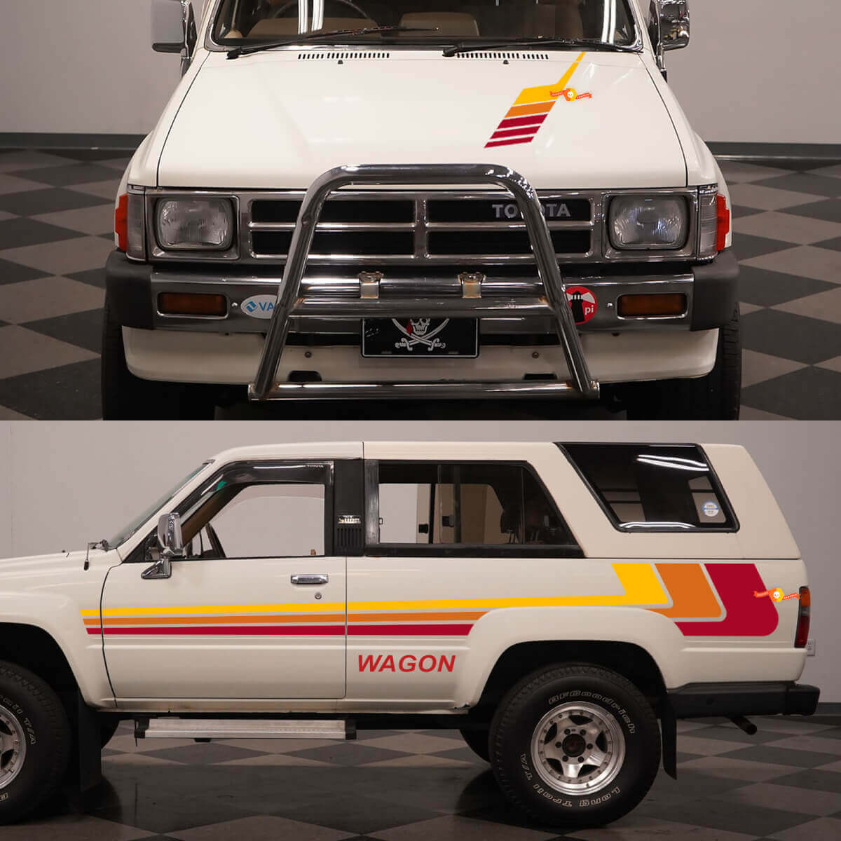 Retro Wagon Side Classic Stripes Decal Kit for 1988 Toyota Hilux Surf SSR
