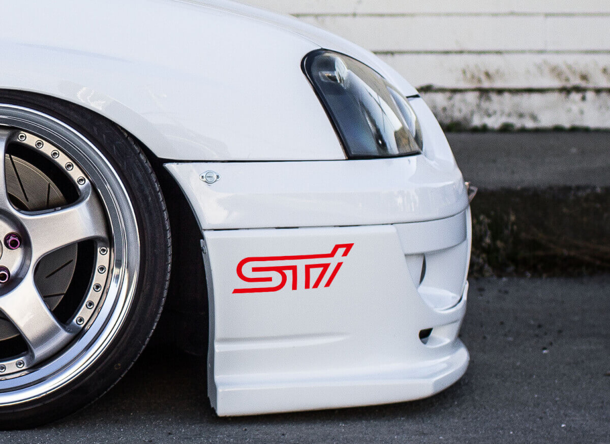 2x STI Tecnica International Motorsports Racing Vinyl Sticker Decal fits to Impreza BRZ WRX Legacy
