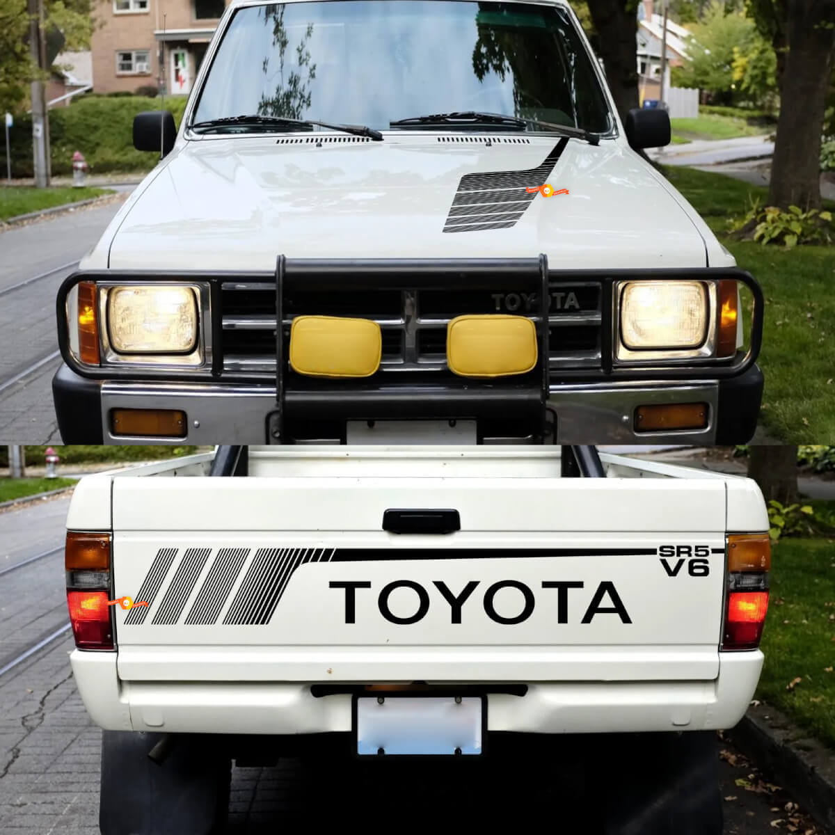 Toyota Pickup SR5 V6 Tailgate and Hood Vinyl Decals Stickers 1
