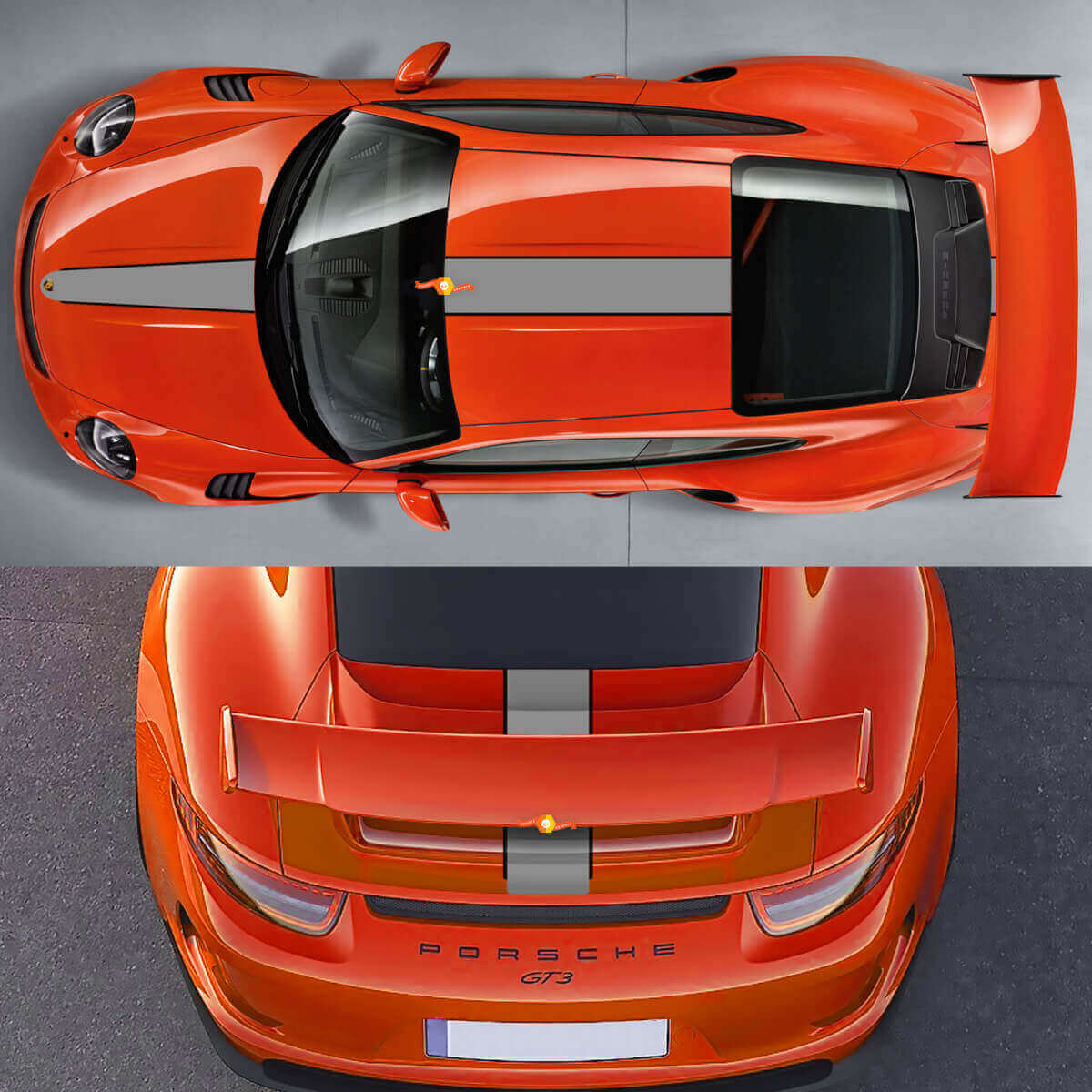 Racing Stripes Upper Side Vinyl Decal Kit for Porsche 911 GT3
