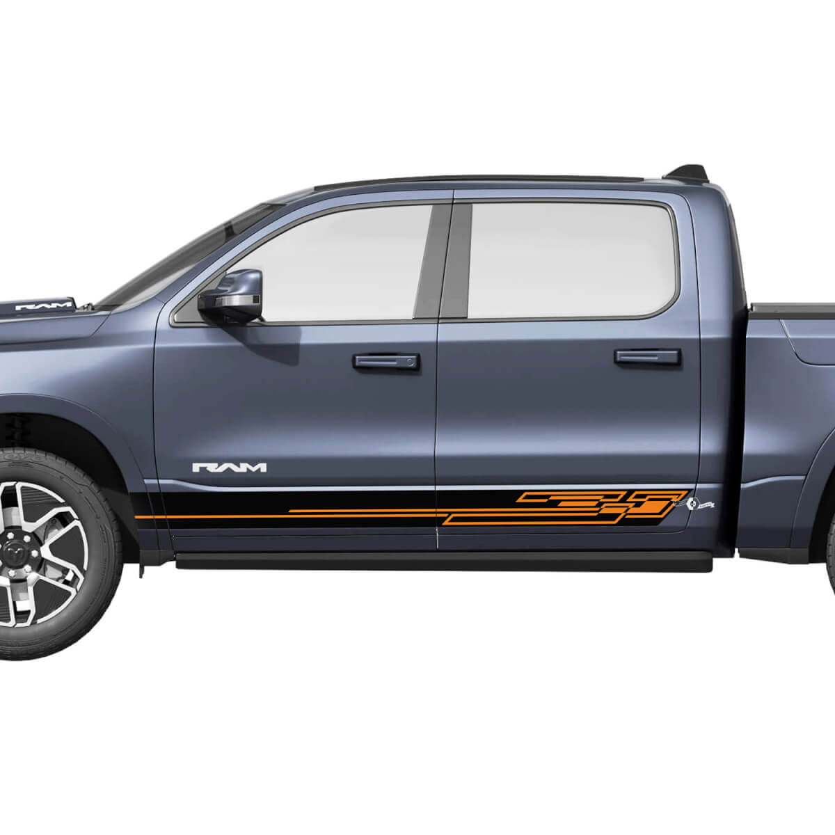 Side Rocker Panel Stripes Modern for Dodge RAM 1500 REV Vinyl Decals Stickers Graphics 2
