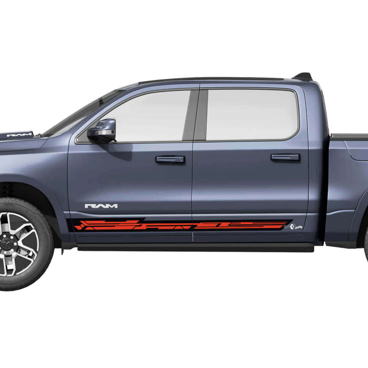 Geometric Side Doors Rocker Stripes Vinyl Decals Stickers Graphics 2 for Dodge Ram 1500 REV