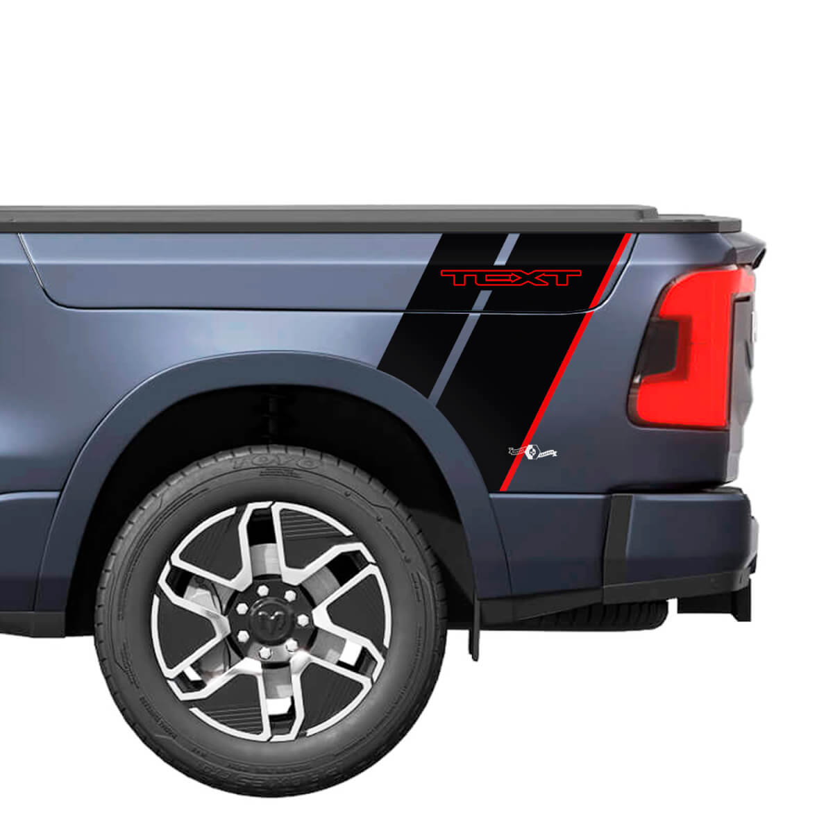 Double Rear Fender Stripes Vinyl Decals for Dodge Ram 1500 REV