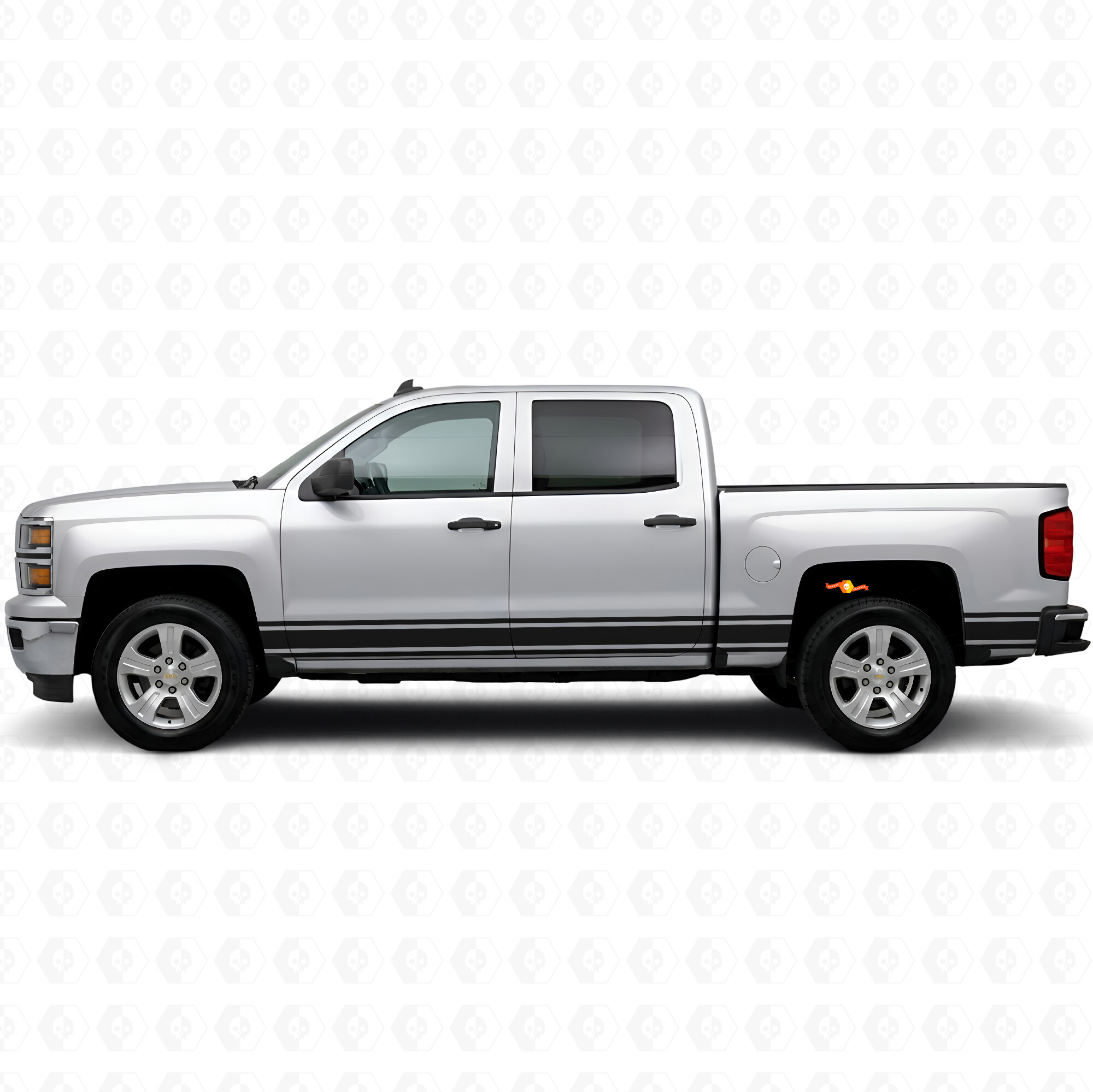 Slim Accent Door & Bedside Vinyl Stripes for Chevrolet Silverado 1500 K2XX 2014-2019