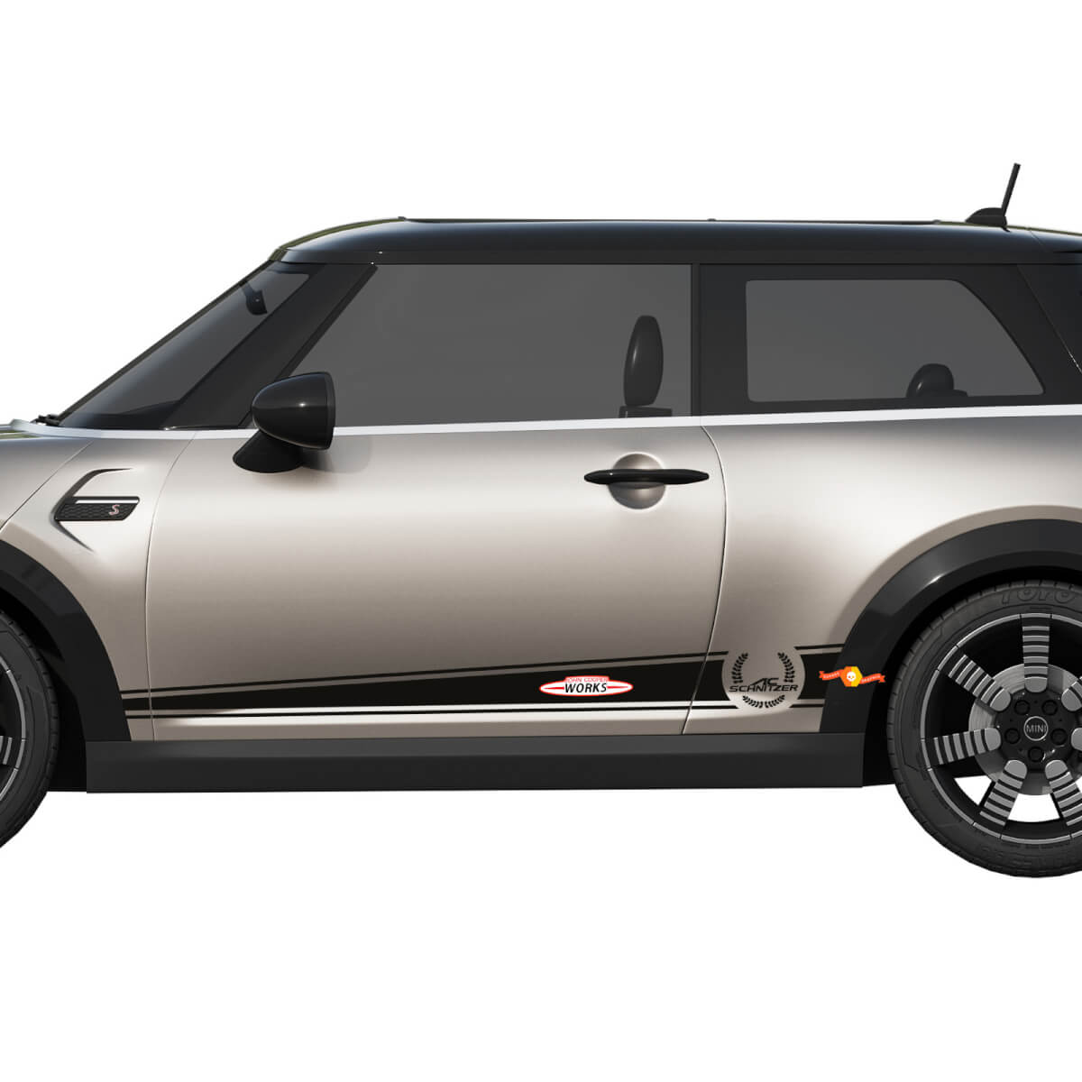 Mini Cooper S Checkered Stripe Decal and graphics sticker
