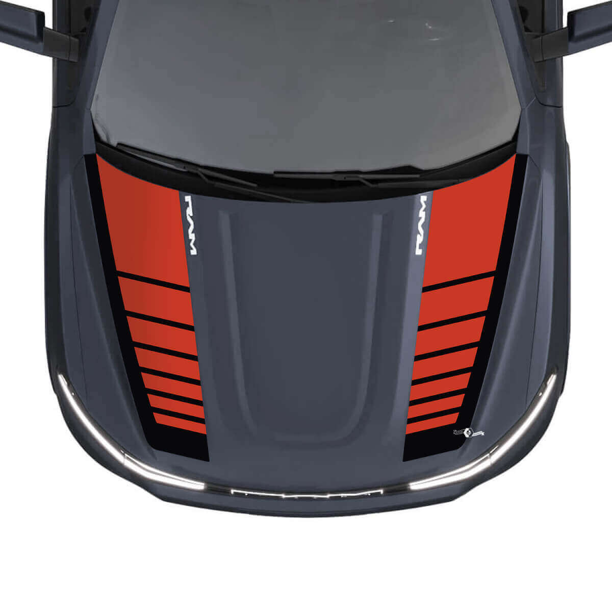 Hood Stripes Vinyl Decals Stickers Graphics for Dodge Ram 1500 REV