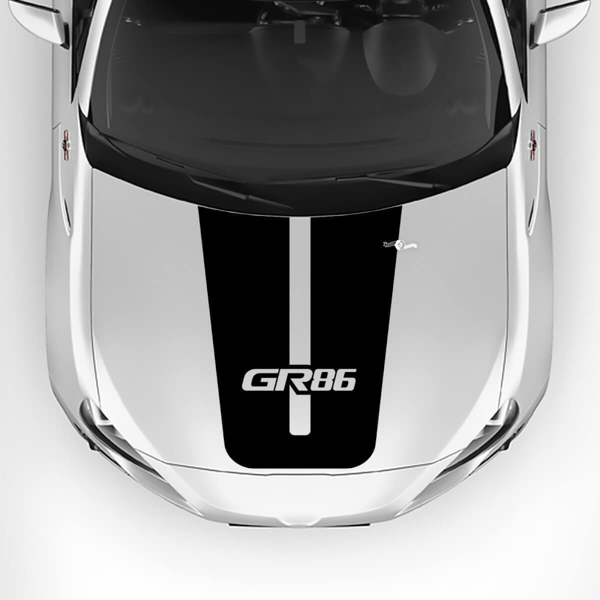 GR86 Logo Bonnet Racing Stripes Graphics Decals Stickers For Toyota GR86