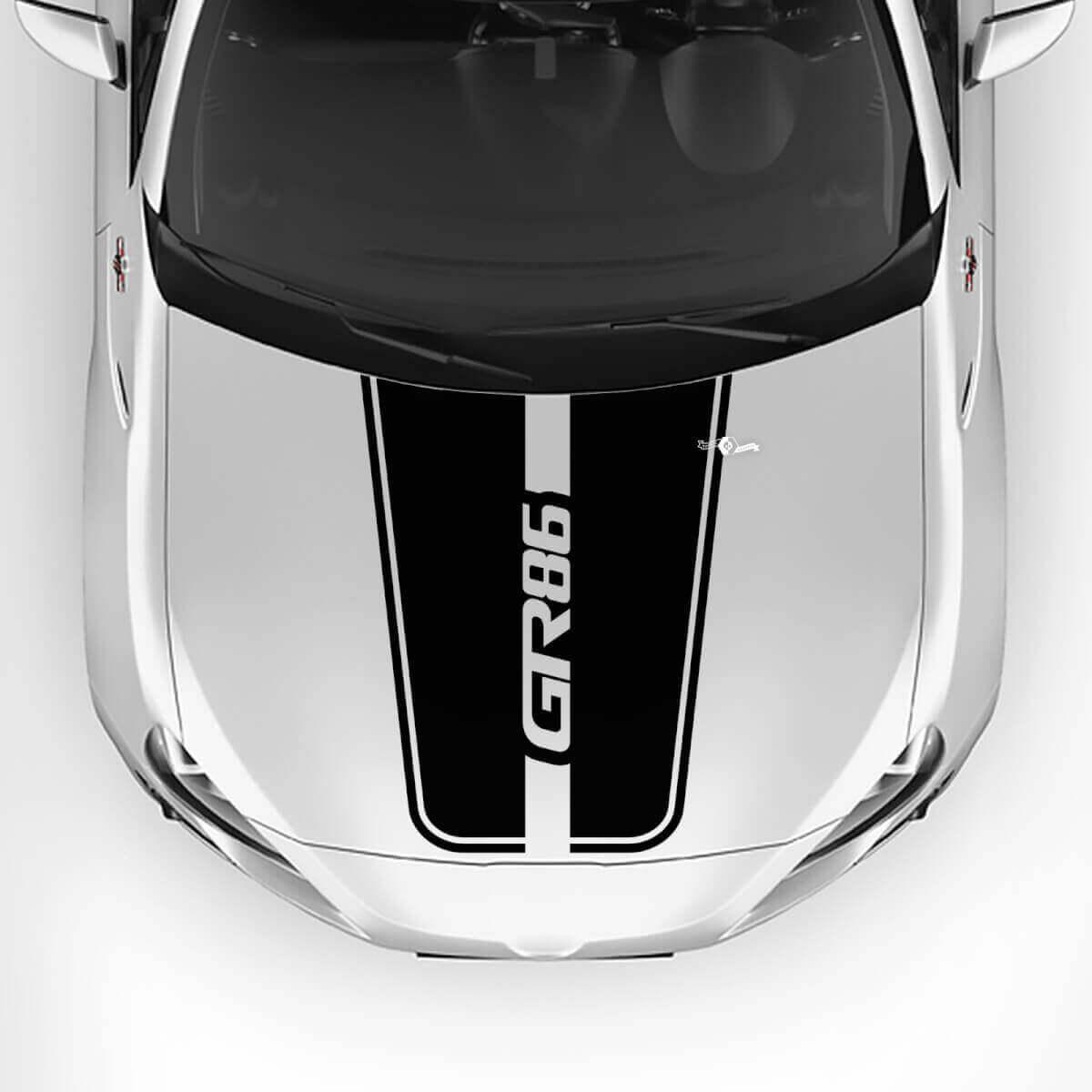 GR86 Logo Bonnet Racing Stripes Graphics Decals Stickers 2 For Toyota GR86