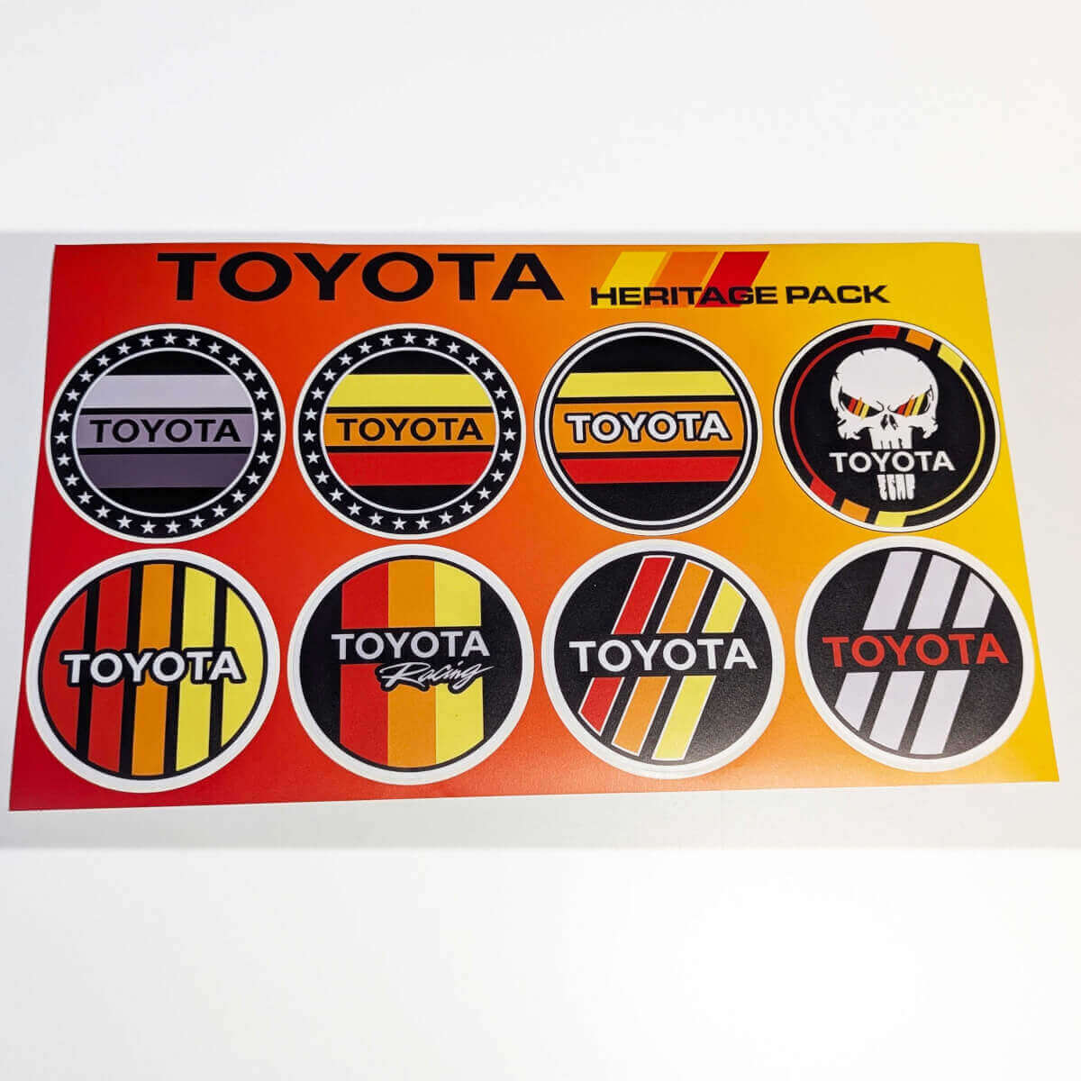 Toyota Heritage Retro Vintage Old Style Round Sticker Pack Decals Graphics