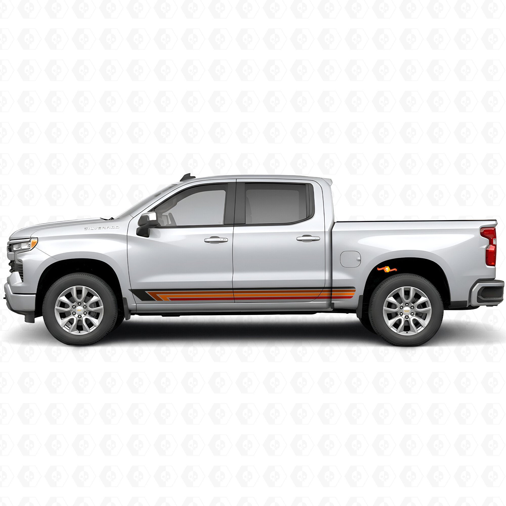 Vintage Band Door & Rocker Panel Vinyl Stripes for Chevrolet Silverado 1500 T1XX 2019-2026