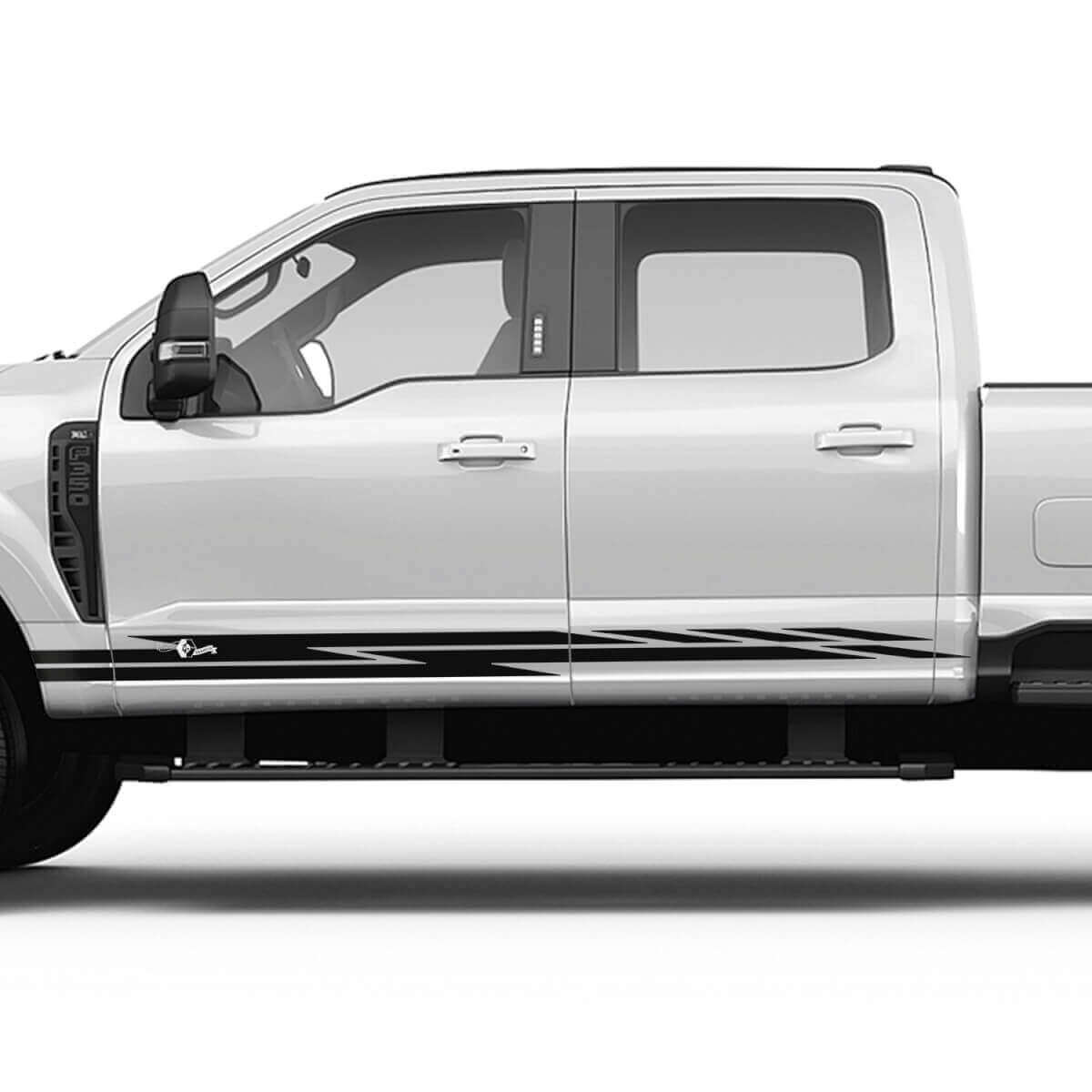 Rocker Panel Side Stripes Vinyl Decals Flash Stickers Graphics for Musclecar truck F-250 F-350