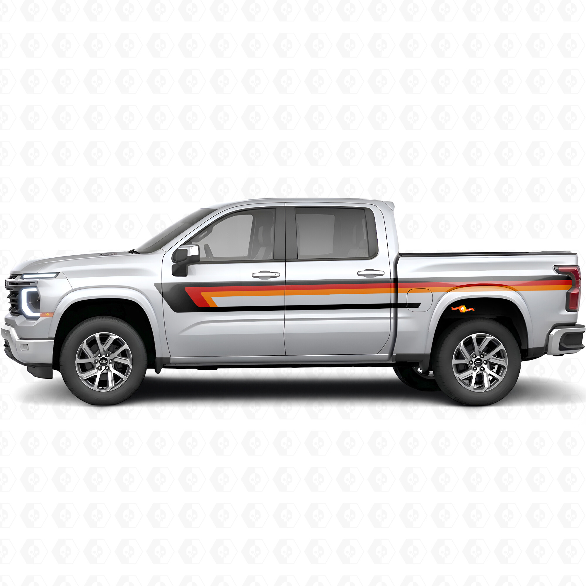 Retro Upper Beltline Door & Bedside Vinyl Stripes for Chevrolet Silverado 1500 Next Generation 2027