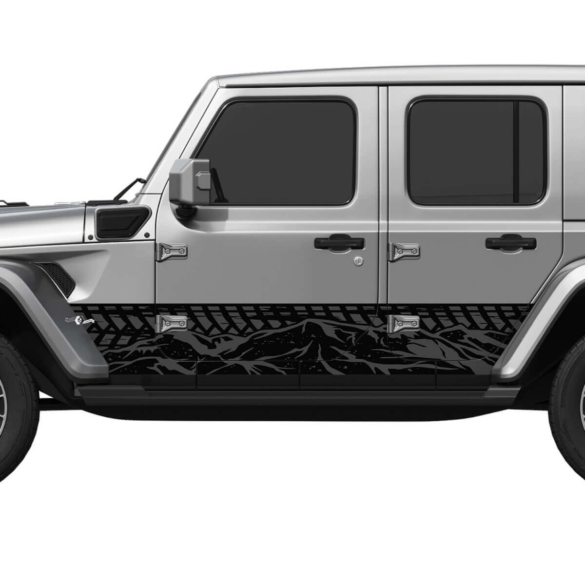 Tyre Tracks Mountain Splash Side Doors Vinyl Decal Sticker 2 for Jeep Wrangler