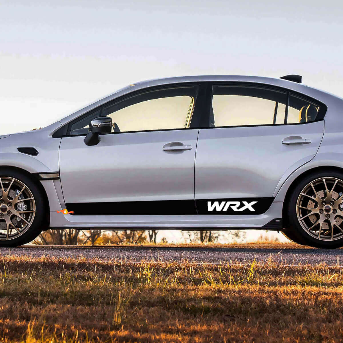 Pair Rocker Panel Side Skirt Vinyl Body Car Stripe Racing Vinyl Decal Sticker fit Suba WRX
