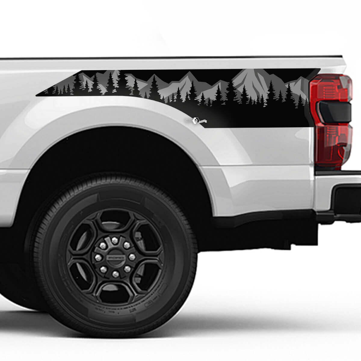 Mountains and trees Bed Side Stripes Decal Kit Vinyl Sticker Set Side Graphics for Ford Trucks
