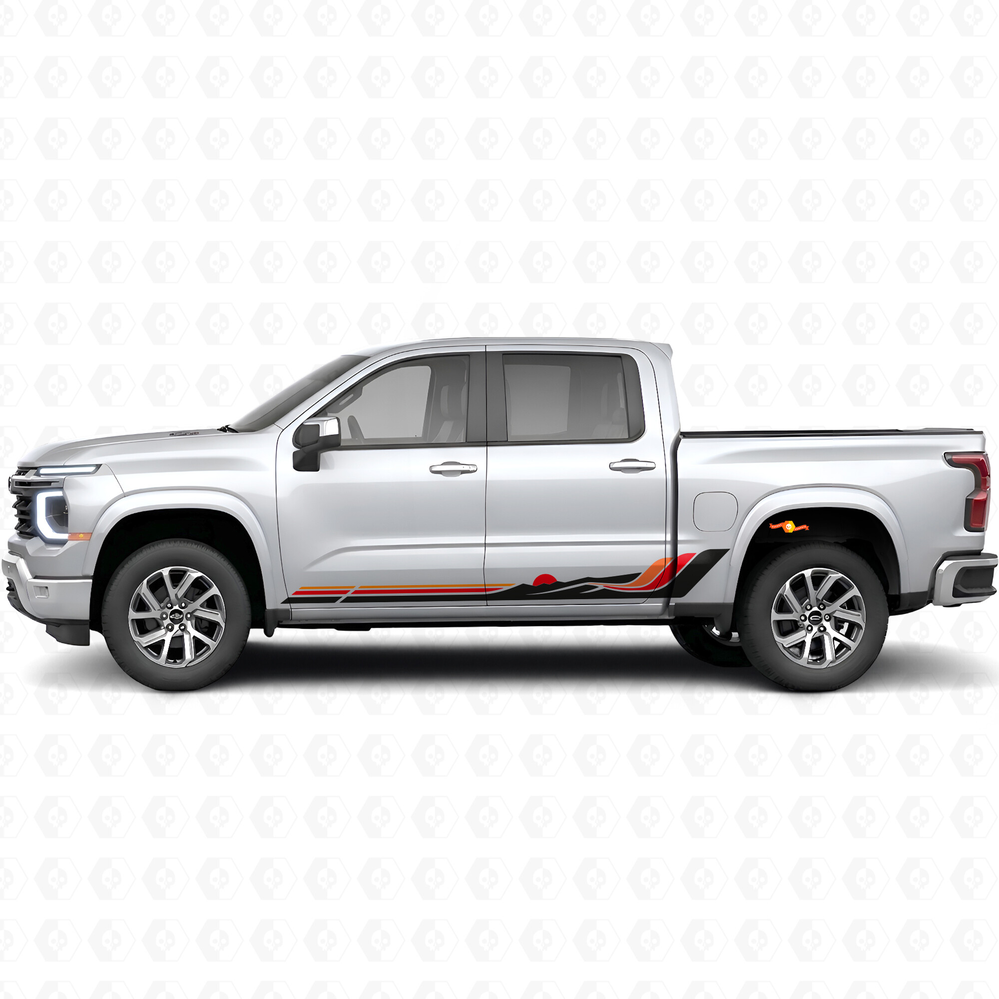 Retro Mountain Wave Door & Rocker Panel Vinyl Stripes for Chevrolet Silverado 1500 Next Generation 2027