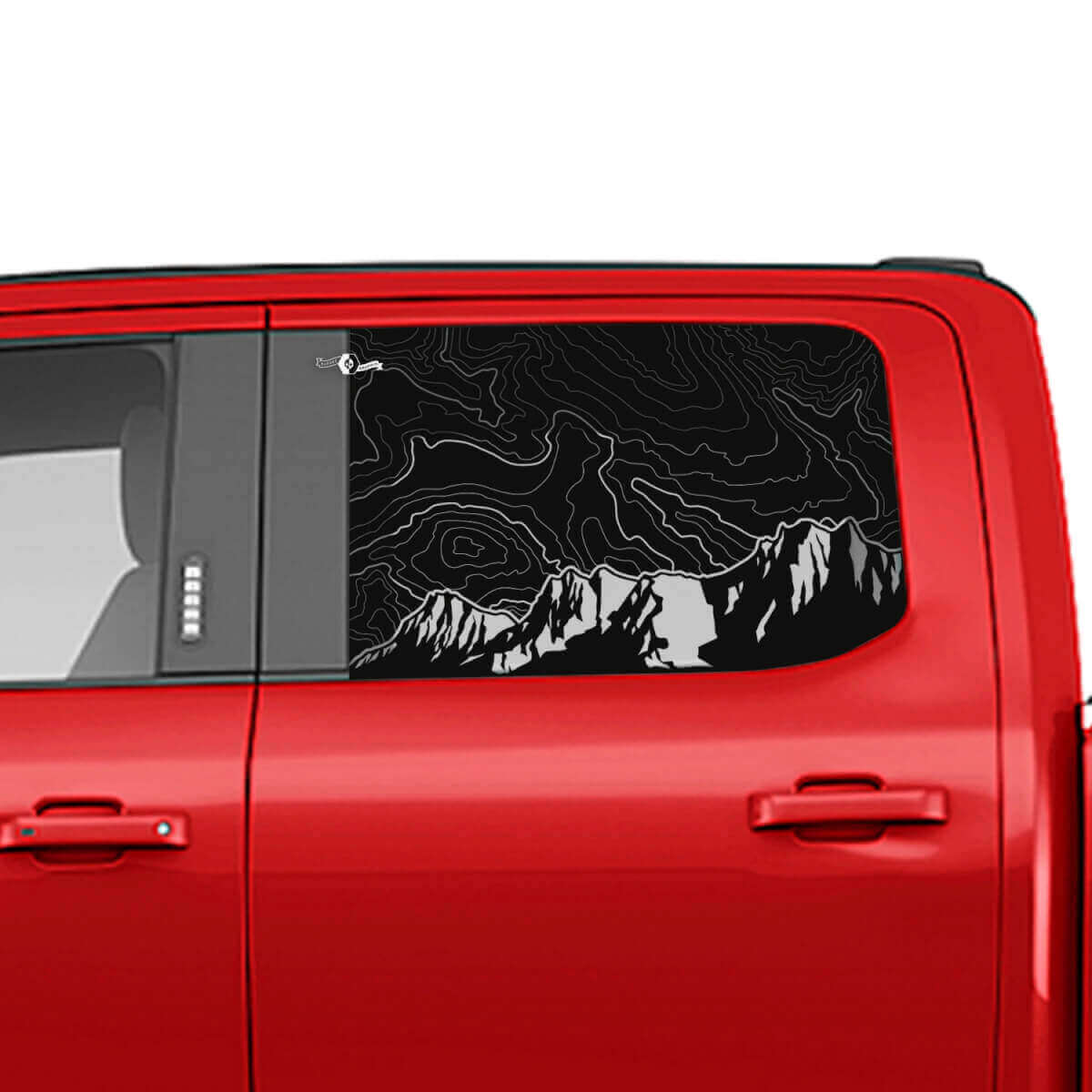 Mountains Topographic Map Side Window Decal Vinyl Sticker Graphics 2 for Musclecar Trucks