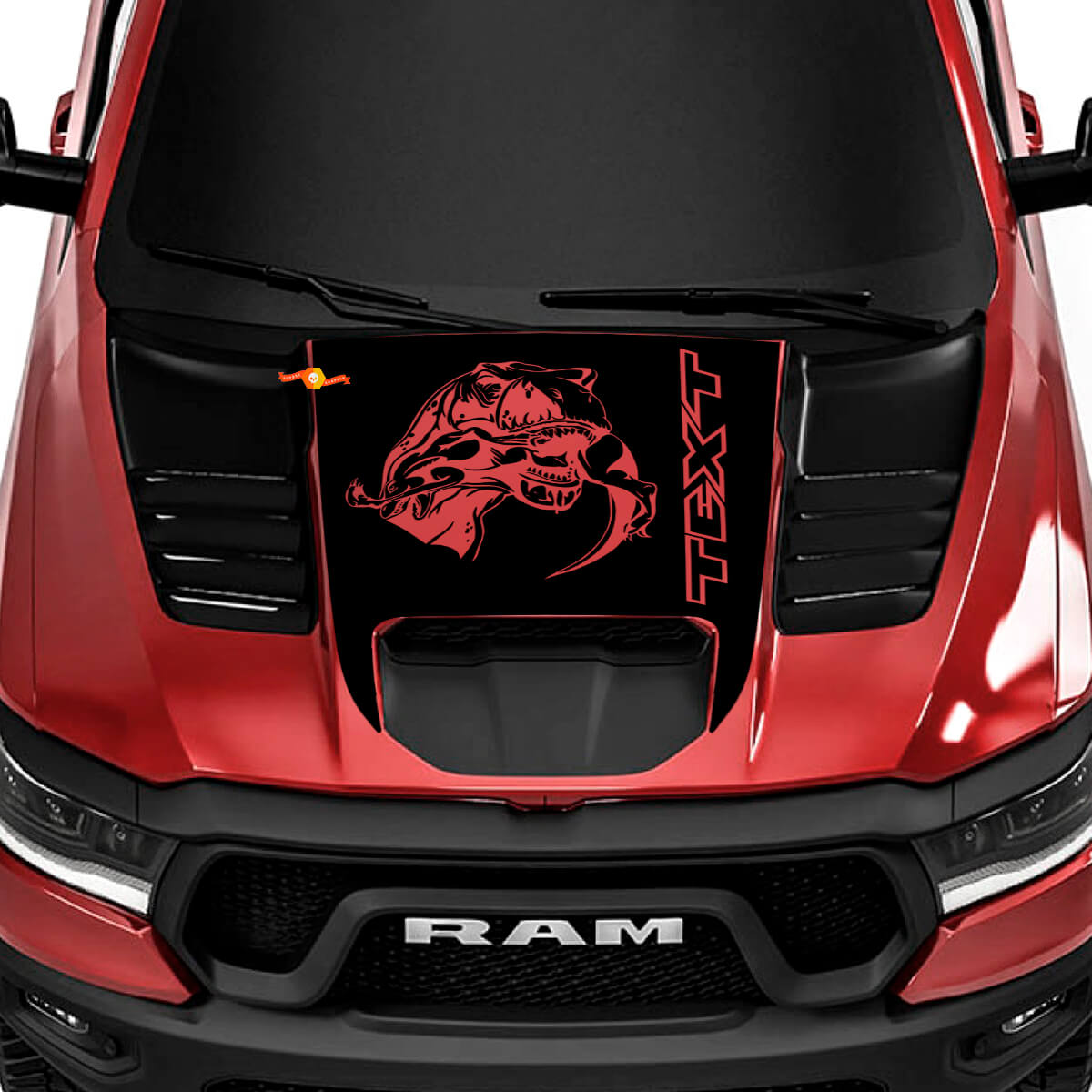 T-Rex Style Hood Vinyl Decal for Dodge Ram 1500 TRX Truck 