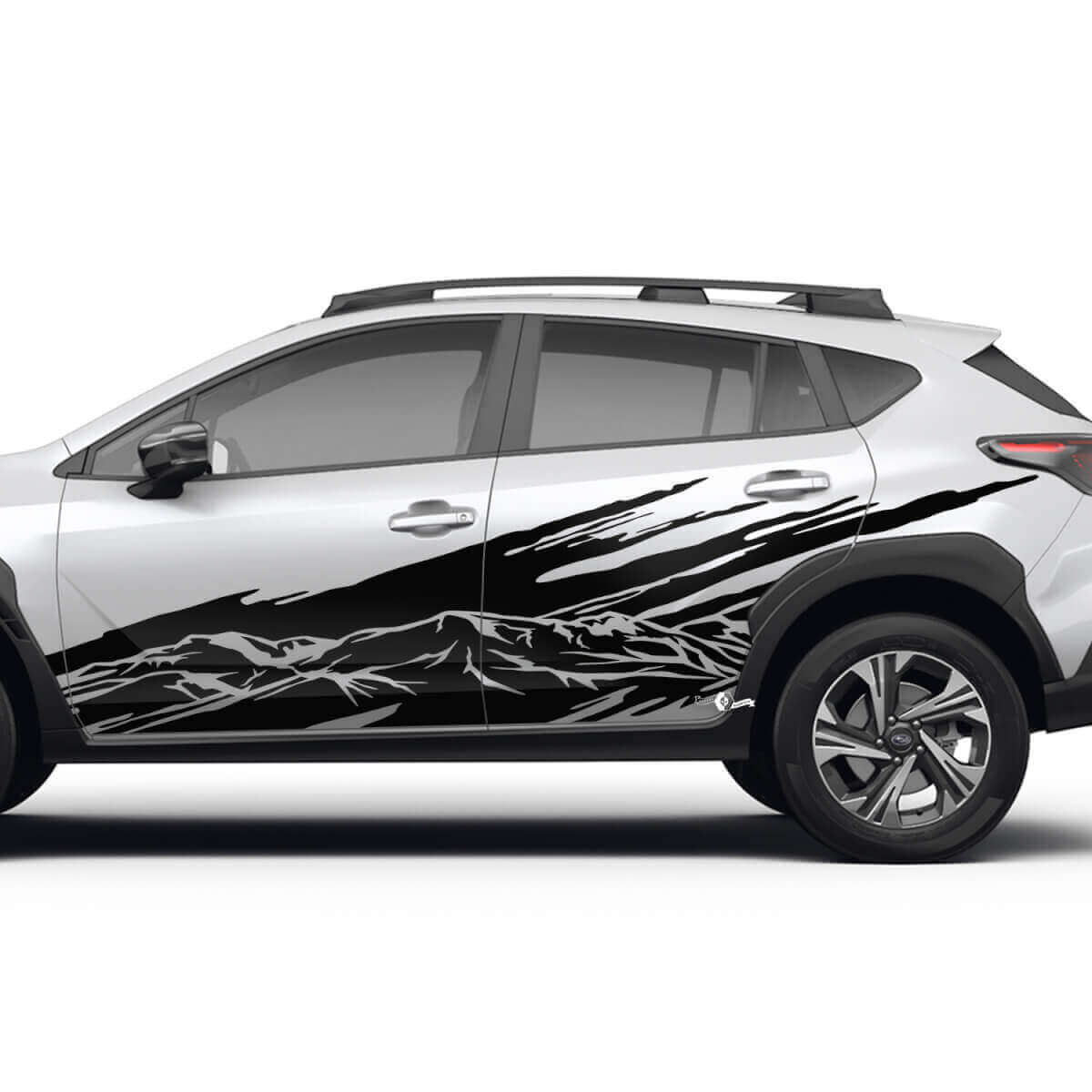 Paysage Montagnes Éclaboussures Portes Latérales Autocollant Vinyle pour Subaru