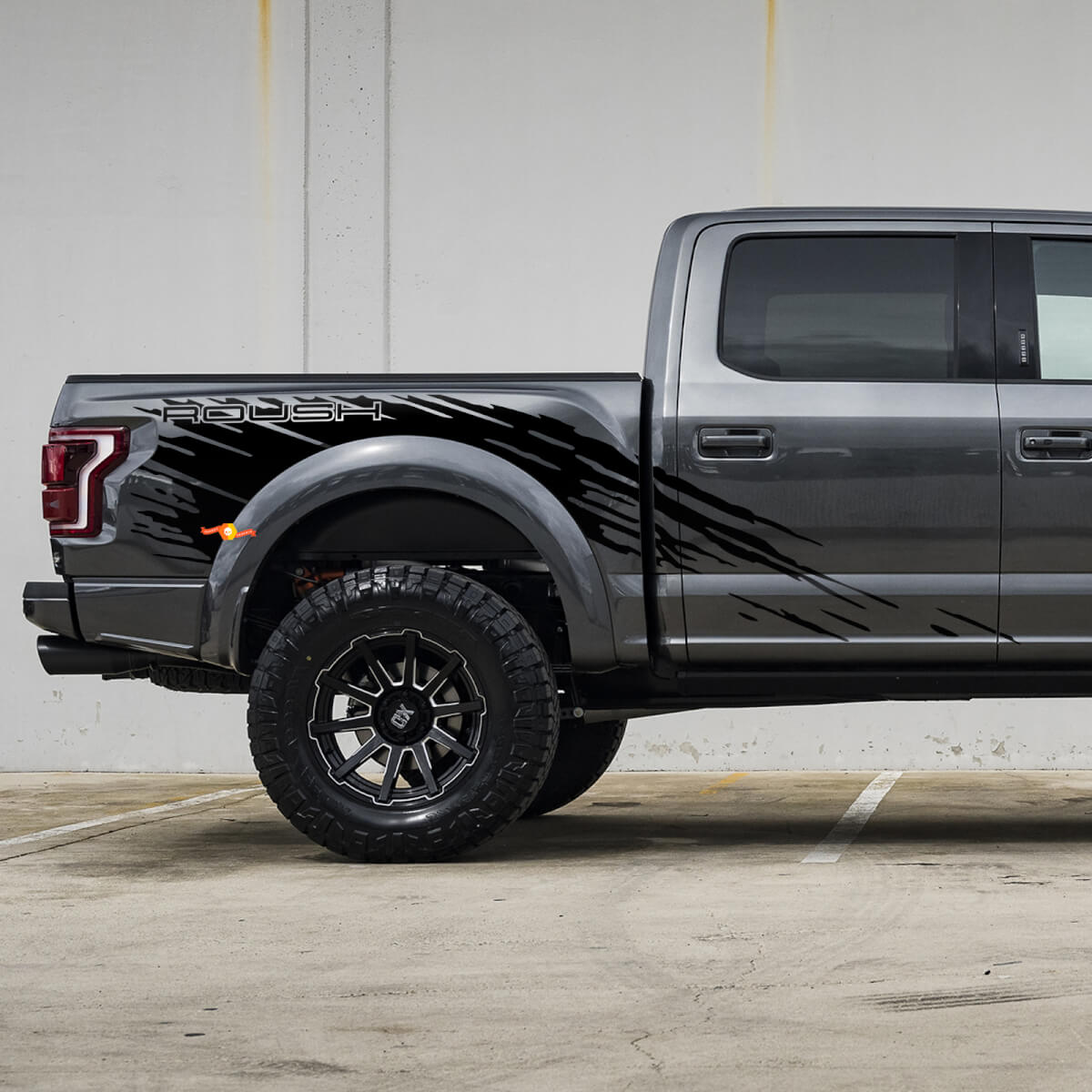 Side Bedside Splash Sticker Decal Graphic suitable for Ford F150 Raptor Roush Package 2
