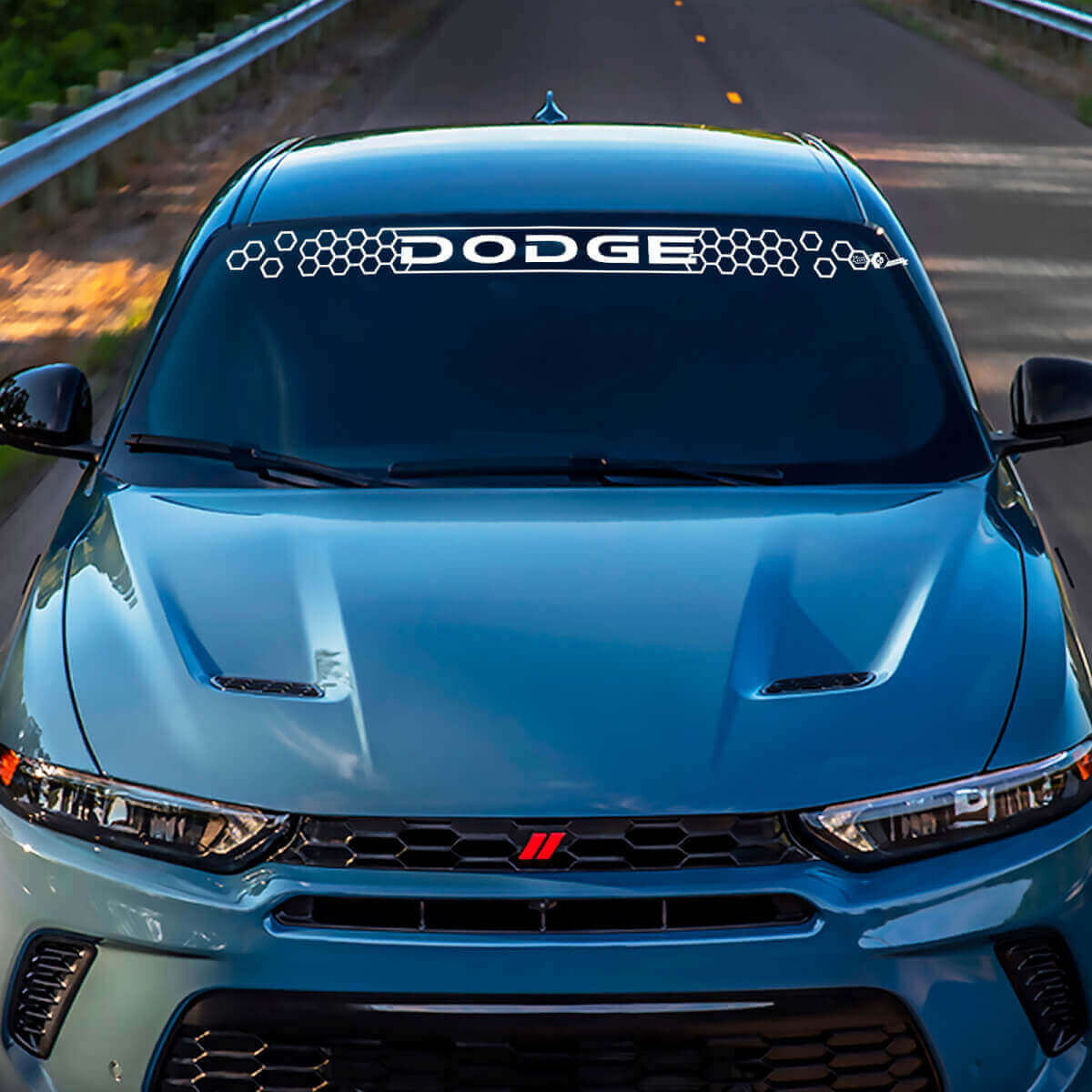 Brand Lettering Honeycomb Windscreen Vinyl Decal Sticker Graphics For Dodge Hornet