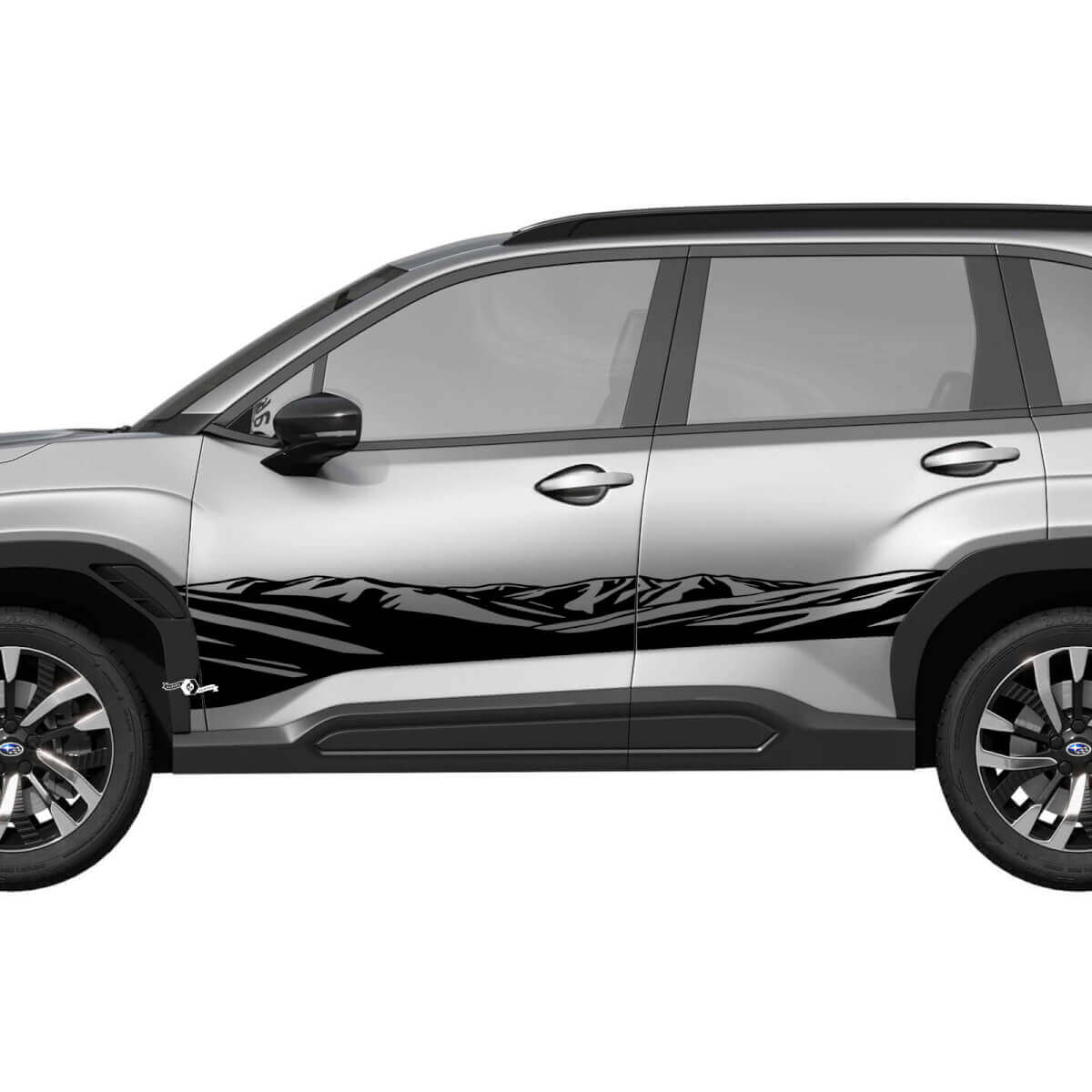 Mountains Side Doors Rocker Panel Racing Stripes Vinyl Decal - Graphic Sticker universal fit Suba 4
