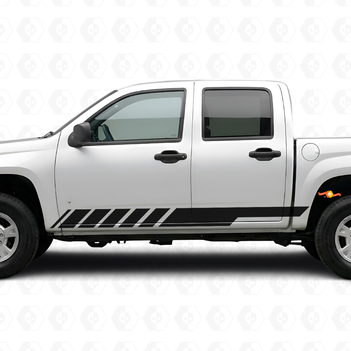 Slanted Racing Door & Rocker Panel Vinyl Stripes for Chevrolet Colorado 1st Gen 2004-2012