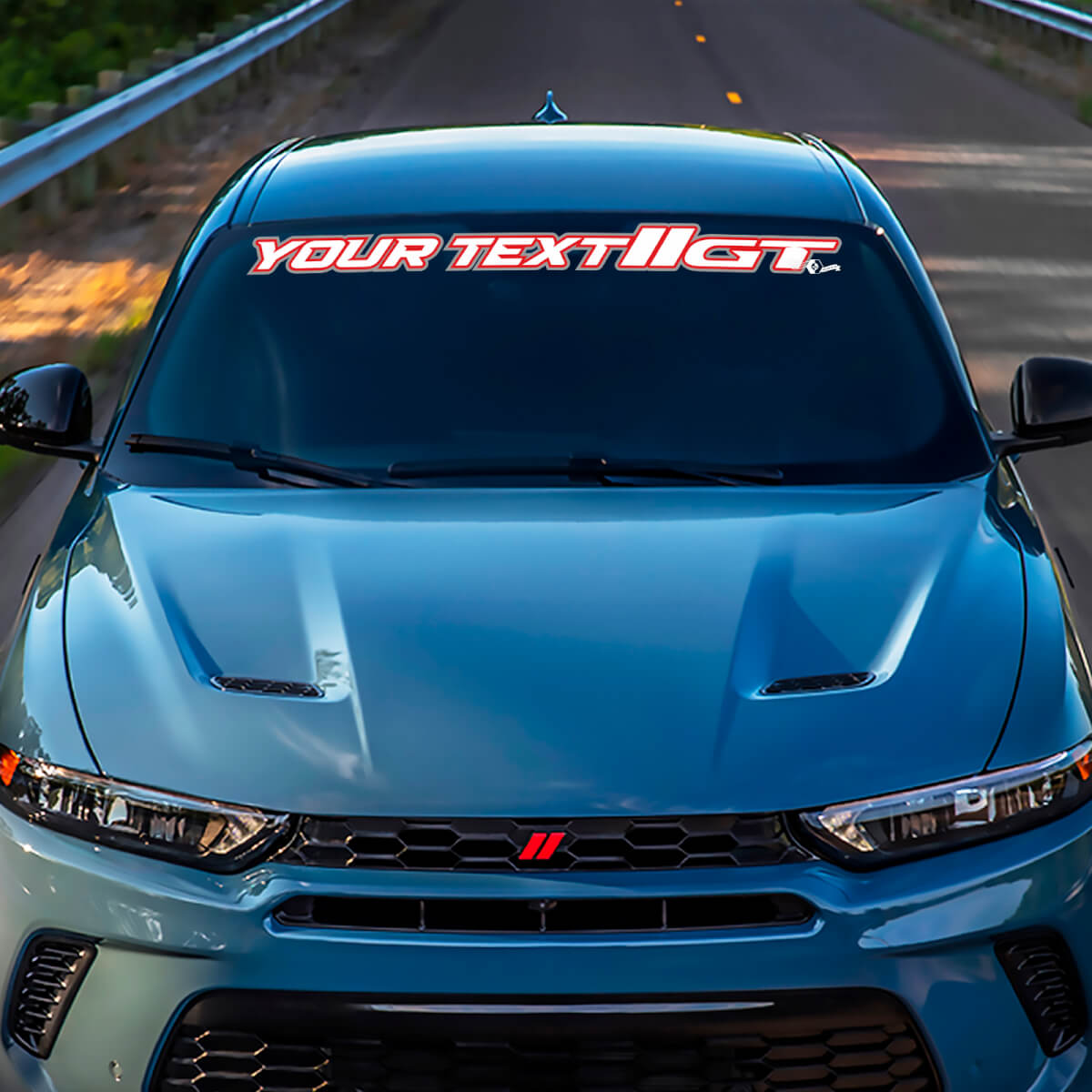 Outline Lettering GT-Style Windshield Vinyl Decal for Dodge Hornet 