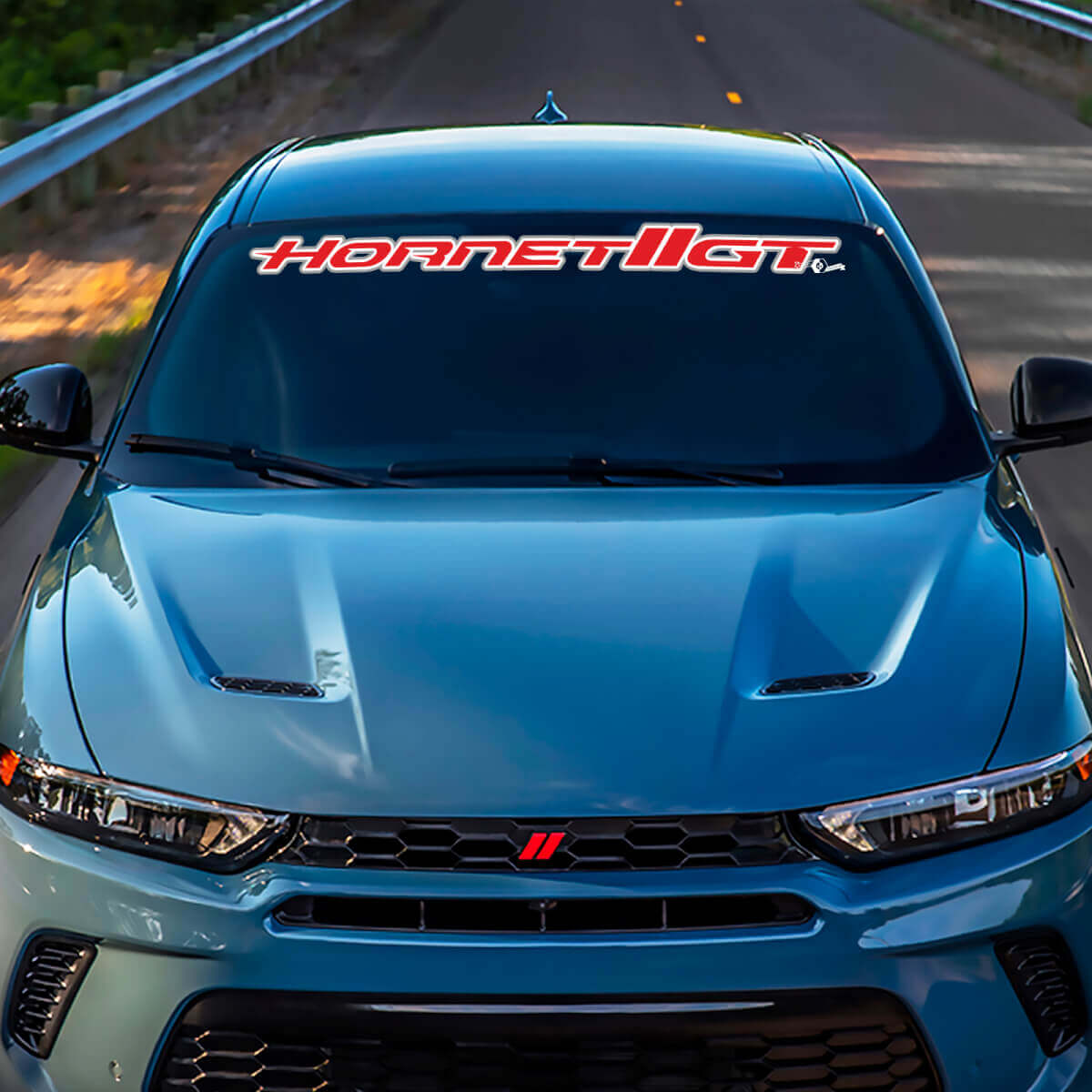 Windshield Banner Decal Sticker Vinyl Graphics fit to Dodge GT Hornet Hash Outline
