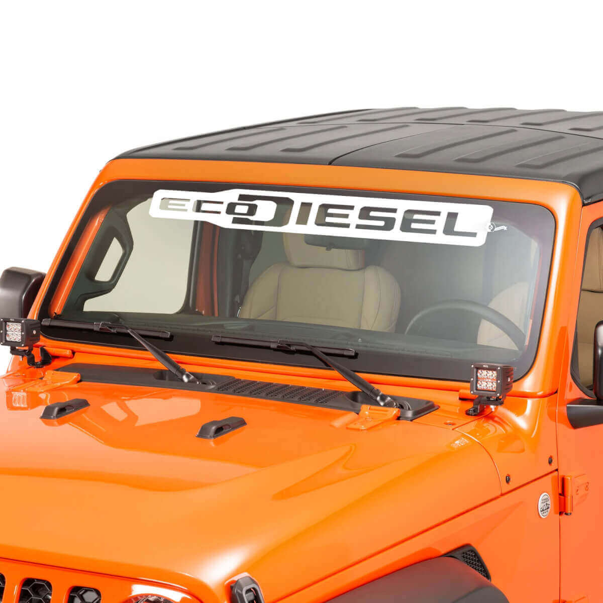 EcoDiesel Lettering Windscreen Graphic Vinyl Decal Sticker 2 for Jeep Wrangler