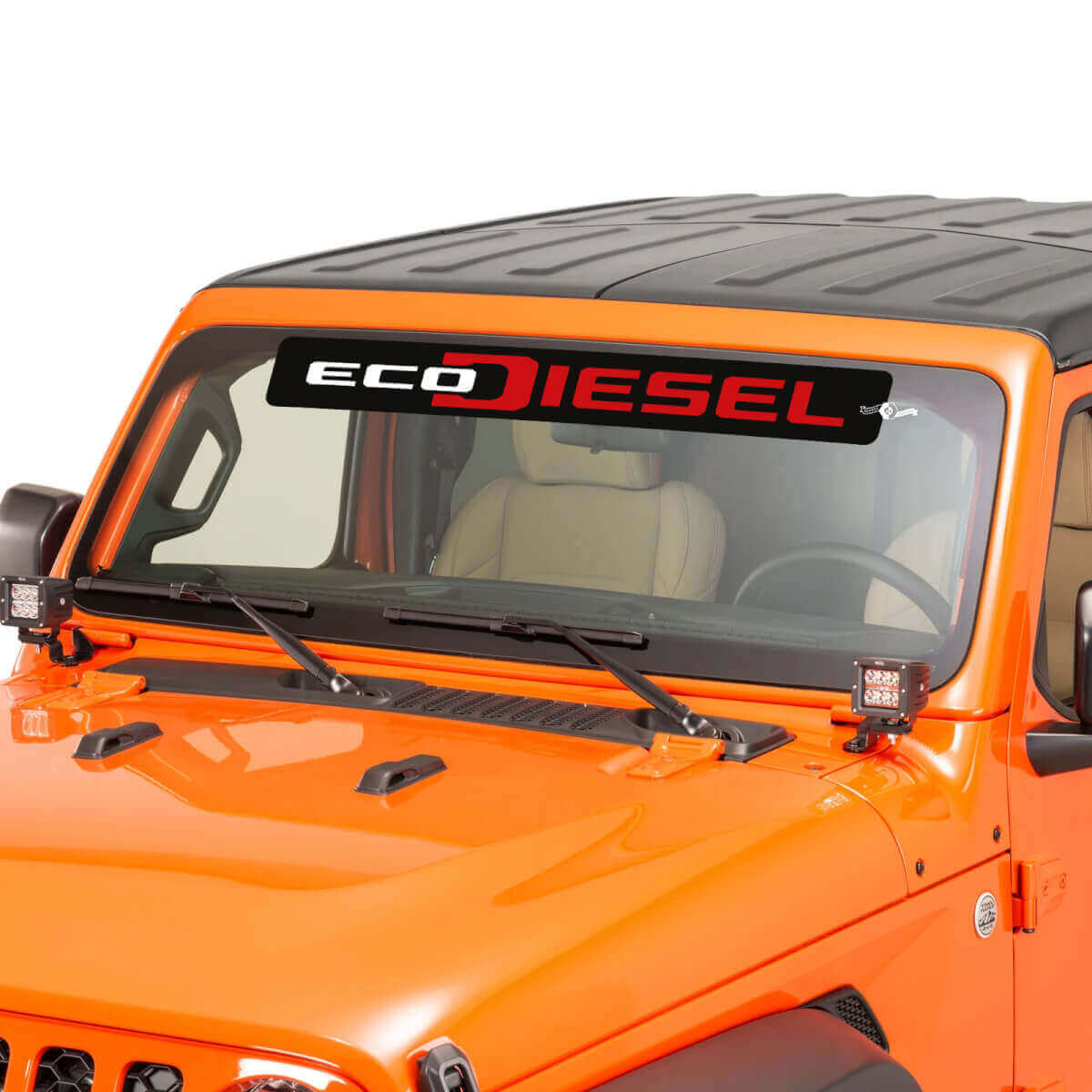 EcoDiesel Lettering Windscreen Graphic Vinyl Decal Sticker 3 for Jeep Wrangler