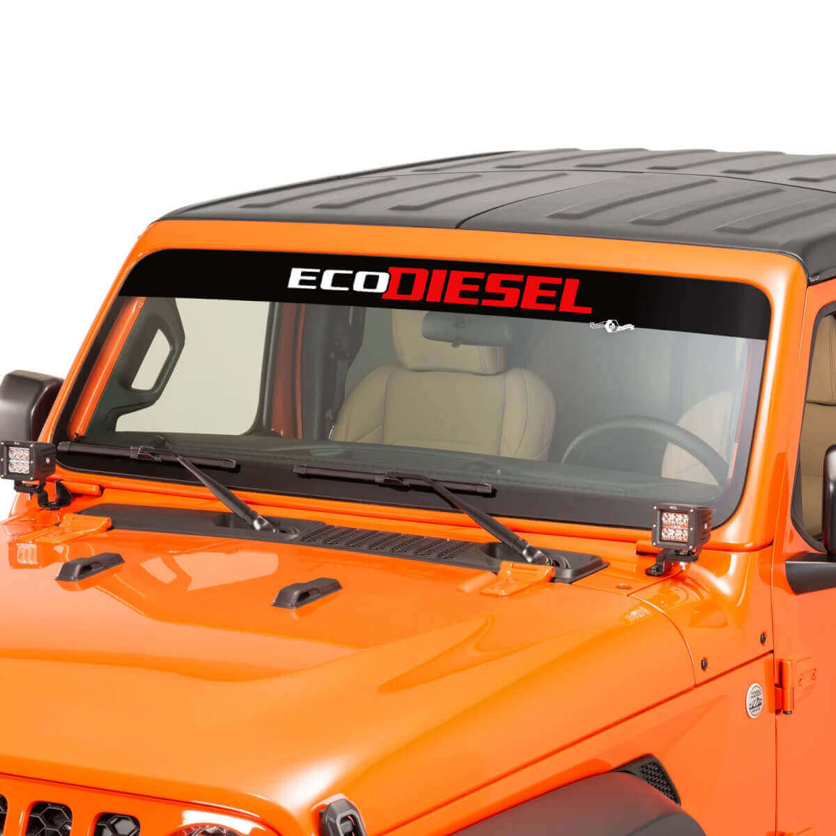 EcoDiesel Lettering Banner Windscreen Graphic Vinyl Decal Sticker for Jeep Wrangler