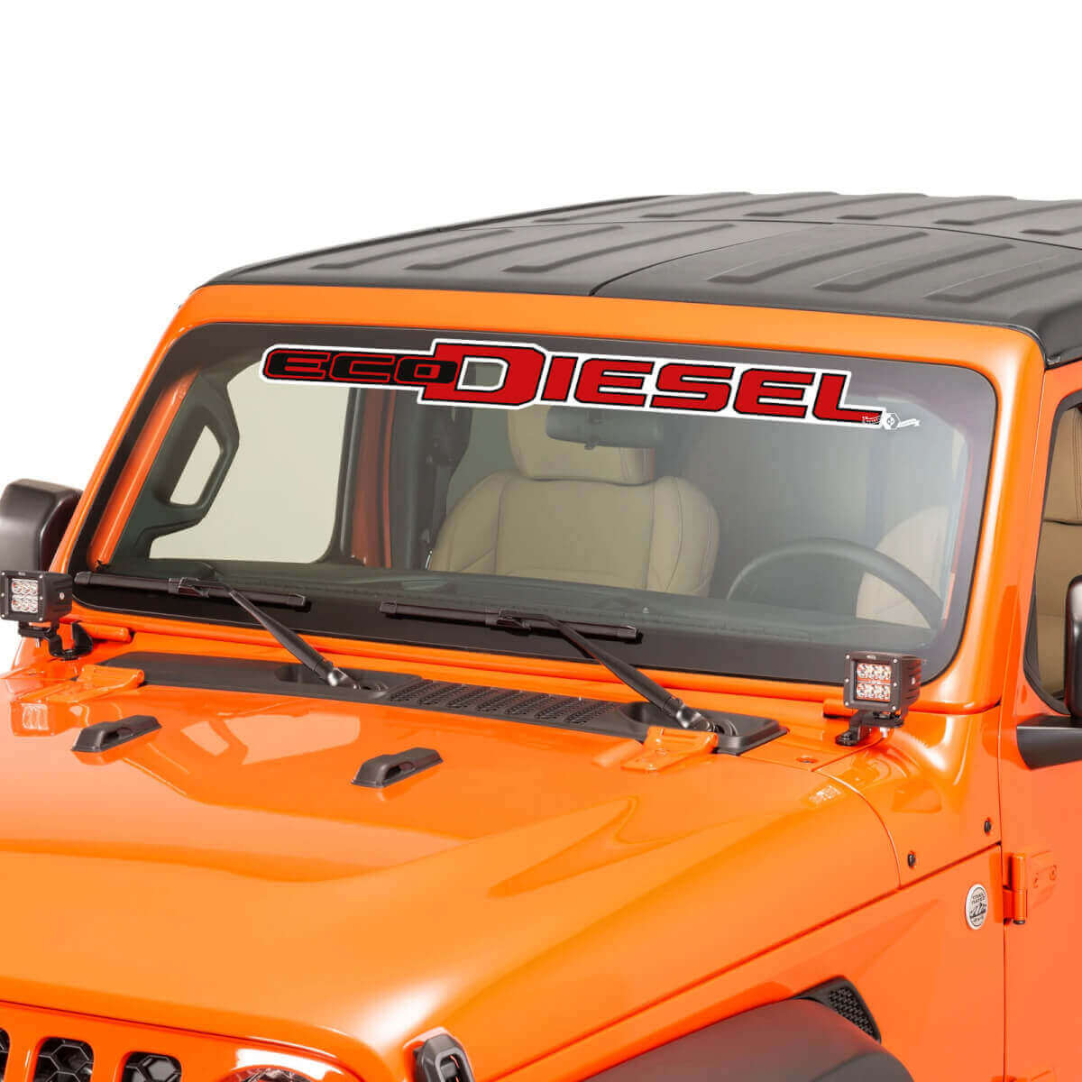 EcoDiesel Lettering Windscreen Graphic Vinyl Decal Sticker 5 for Jeep Wrangler