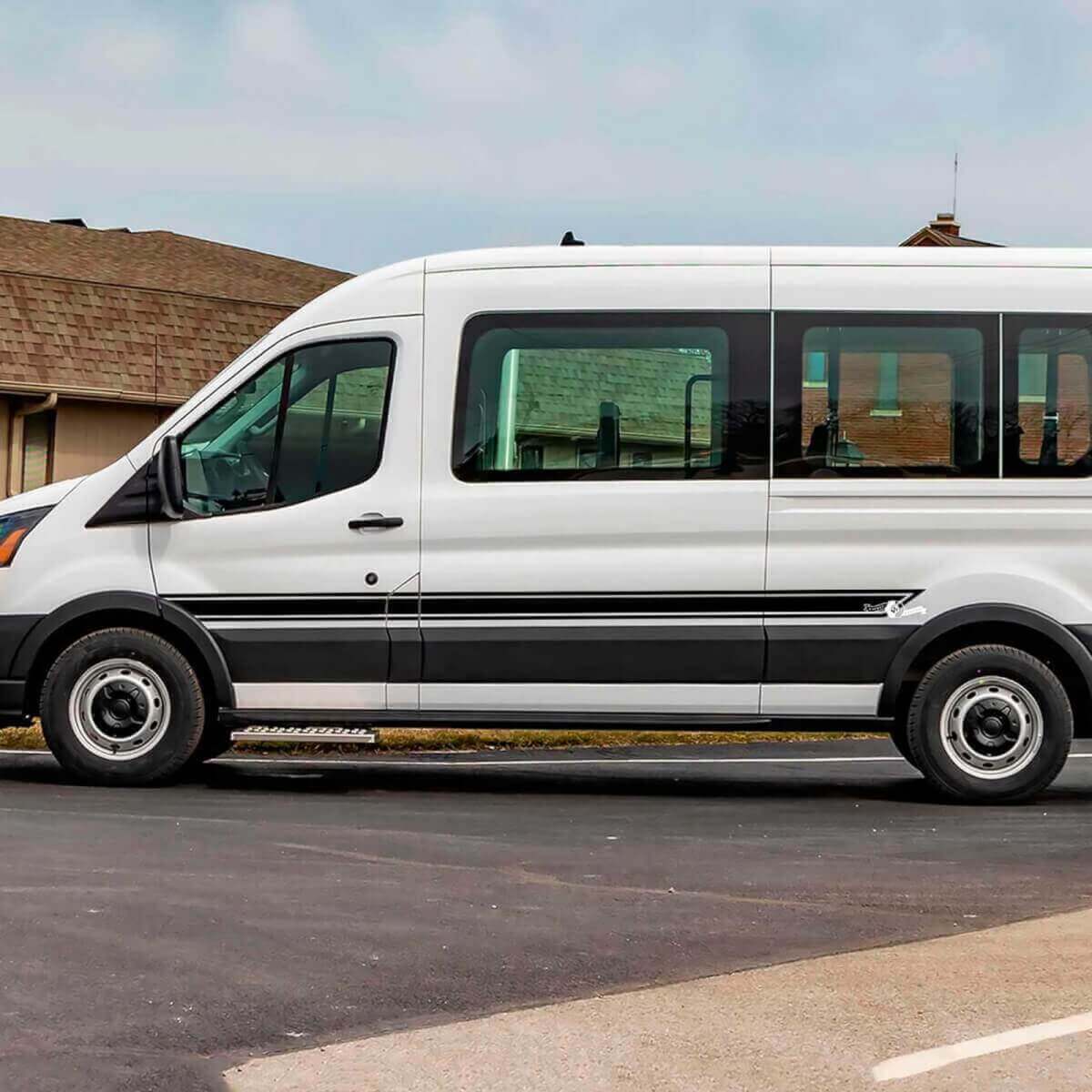 Decorated Side Stripes Vinyl Decals Kit for Musclecar Transit