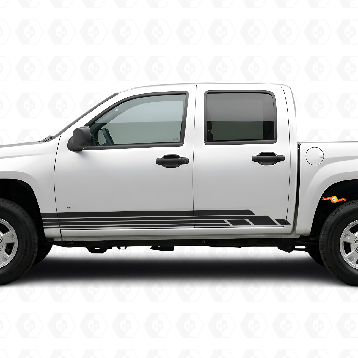 Layered Lightning Door & Rocker Panel Vinyl Stripes for Chevrolet Colorado 1st Gen 2004-2012
