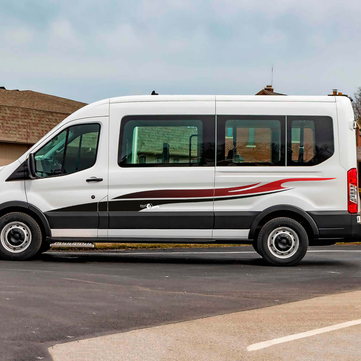 Flame Gradient Side Door Stripes Graphics Vinyl Decal Sticker for Musclecar Transit