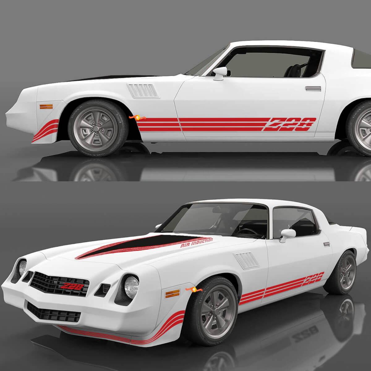 Retro Vintage Decals Sticker Stripes Kit for 1980 1981 Chevrolet Camaro Z28

